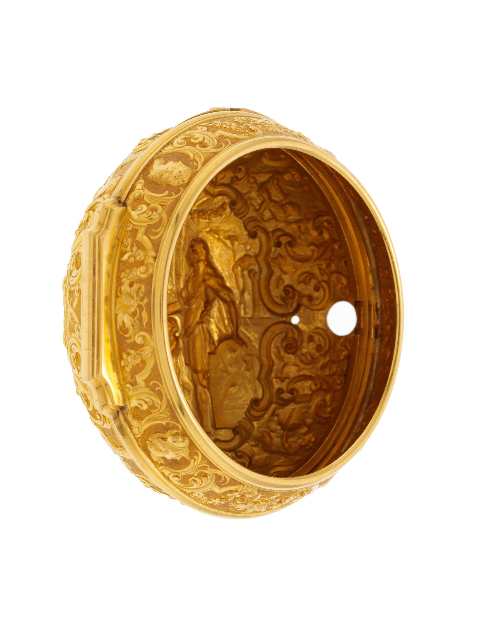 Parbury Fec., boîtier de protection pour montre de poche en or 750 repoussé décor - 3