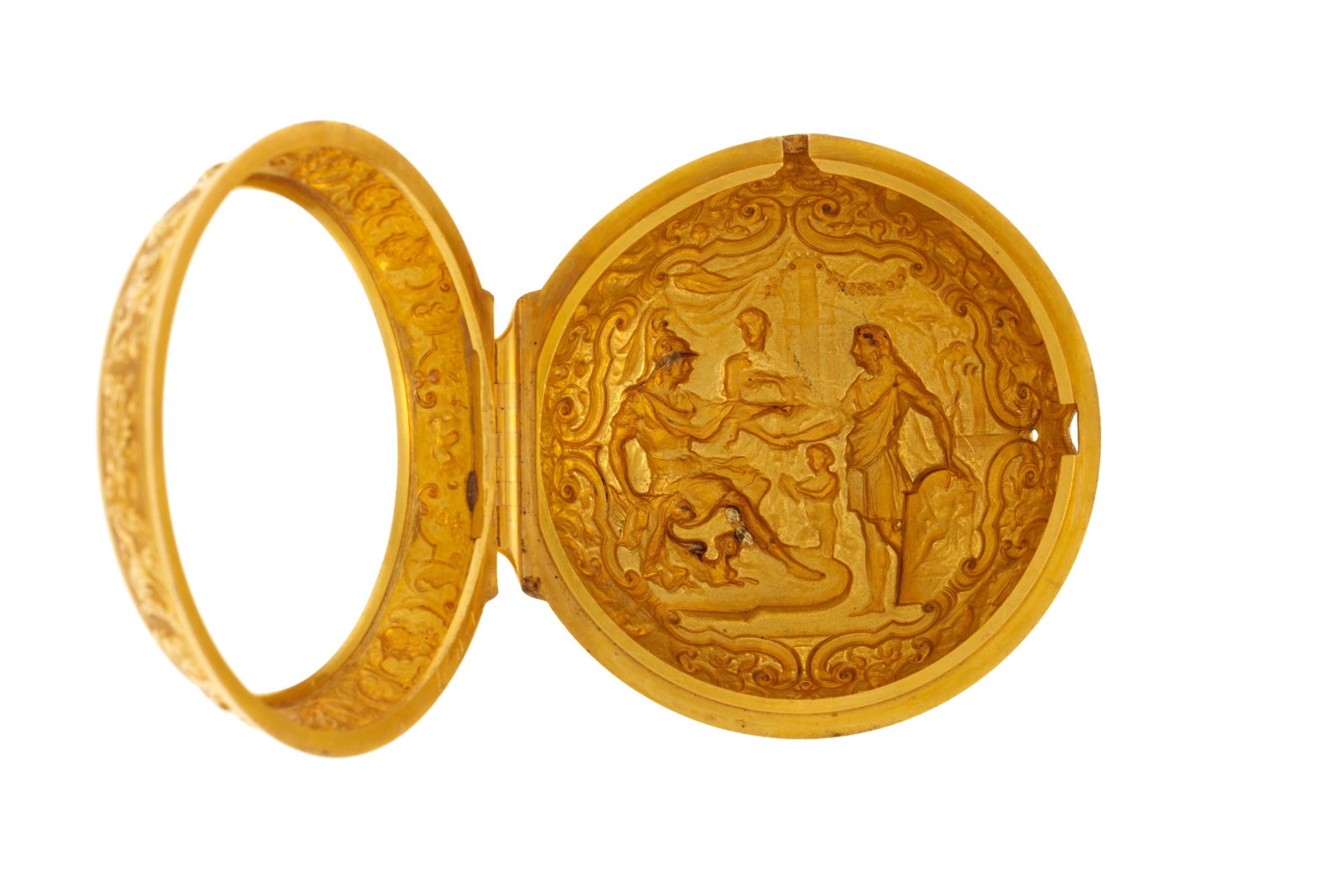 Parbury Fec., boîtier de protection pour montre de poche en or 750 repoussé décor - 4