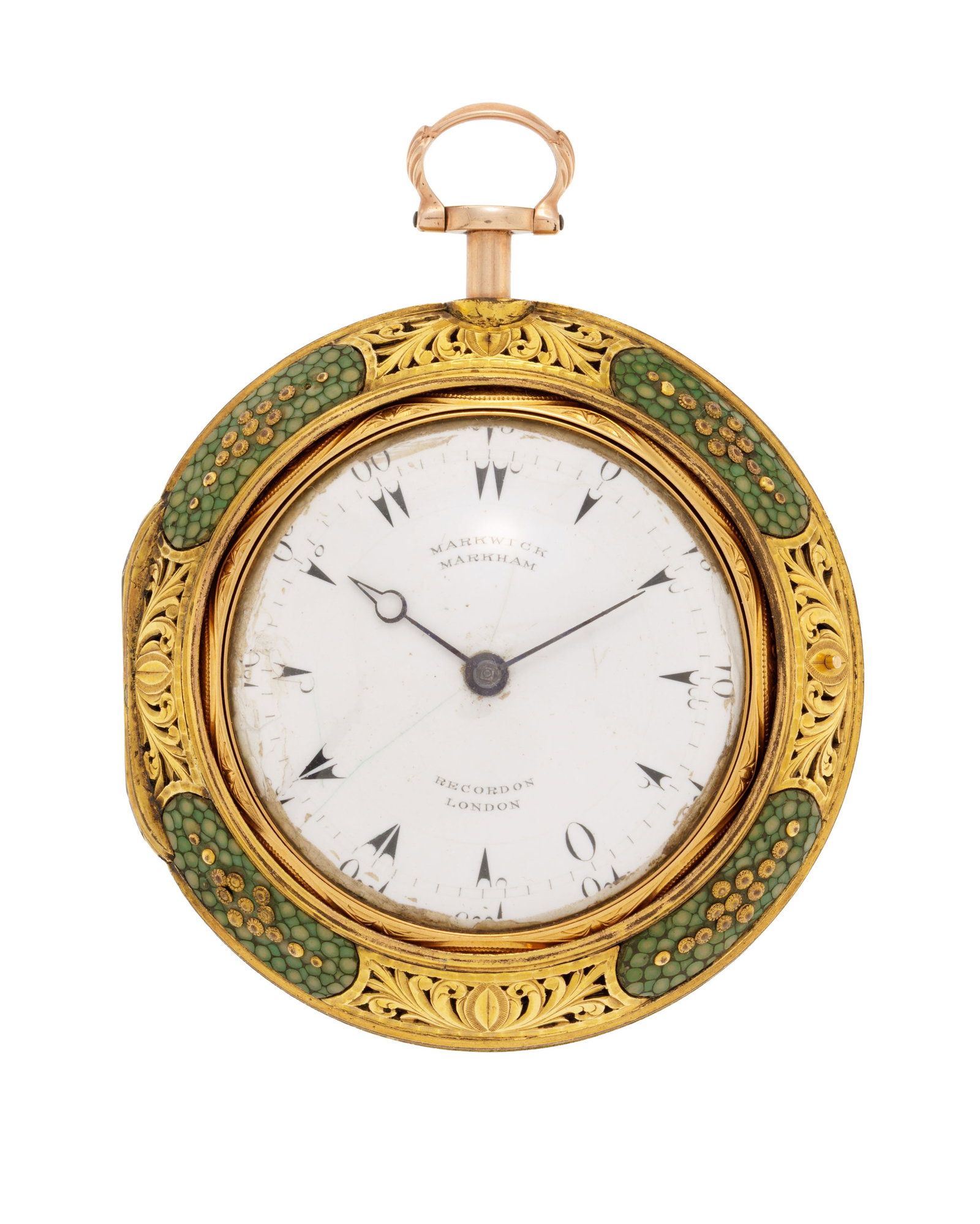 Markwick Markham et Recordon London, montre de poche à coq et premier boîtier de protectio: Markwick Markham et Recordon London, montre de poche à coq et premier boîtier de protection en or 750 à répétition pour le marché turc, deuxième boîtier de