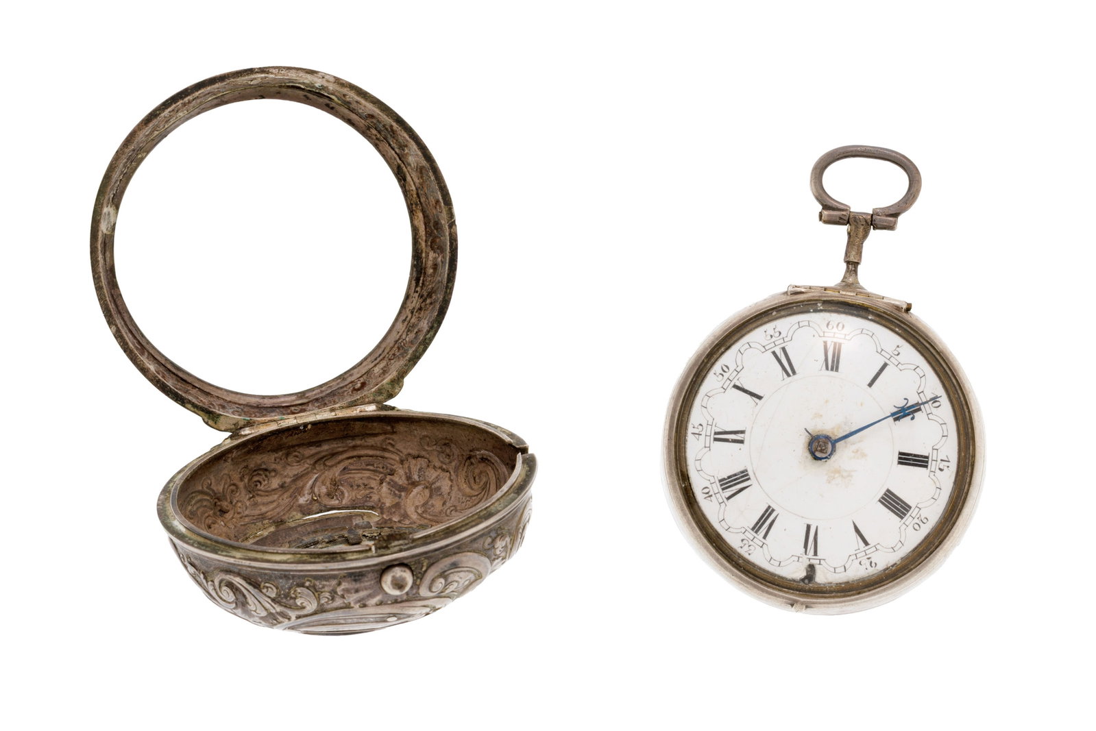 Graham London, montre de poche à coq et boîtier de protection en argent, boîtier de p - 5