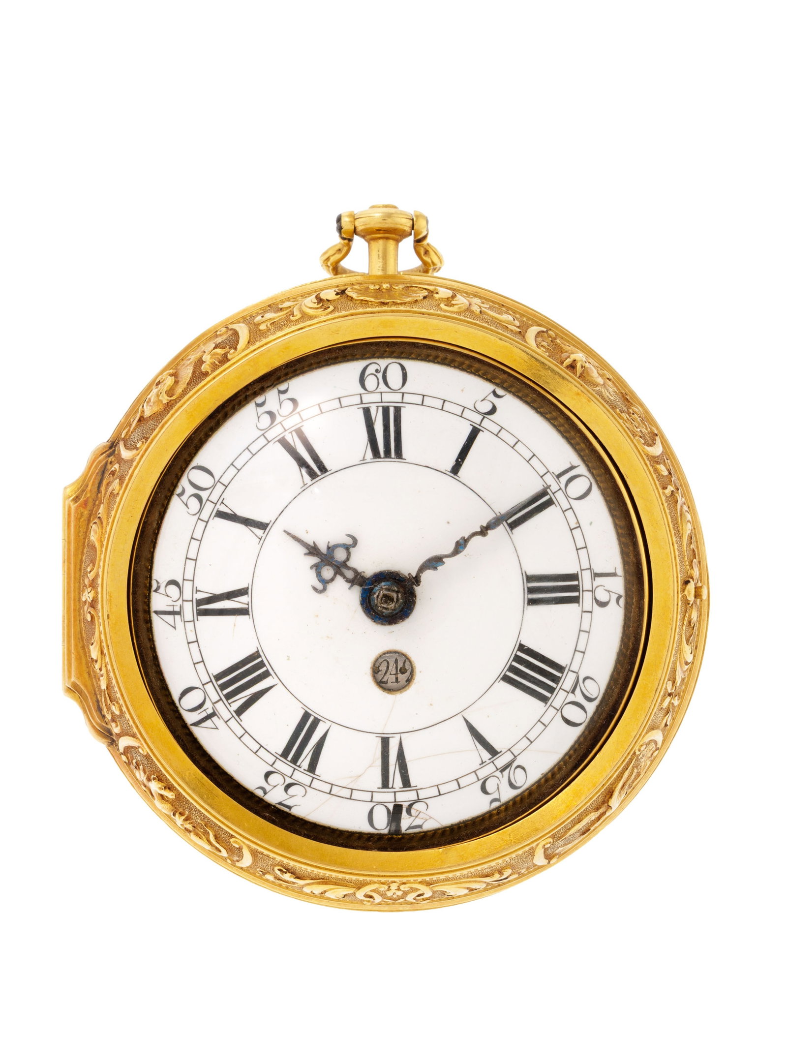Andries Vermeulen Amsterdam, montre de poche à coq en or avec indication de la date avec son bo - 3