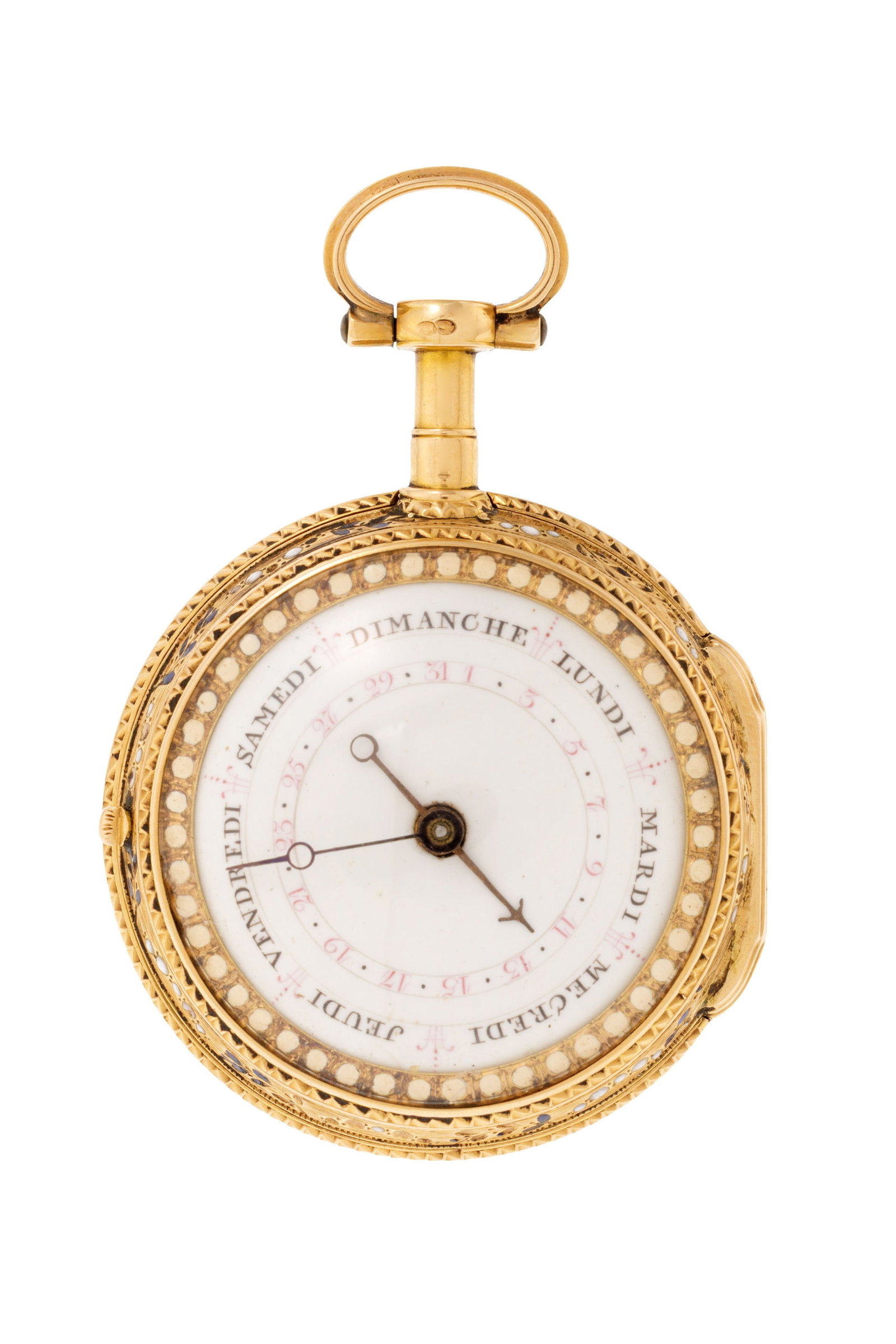 Latron à Genève, montre de poche en or 750 et émail à double face, d'un côt - 2