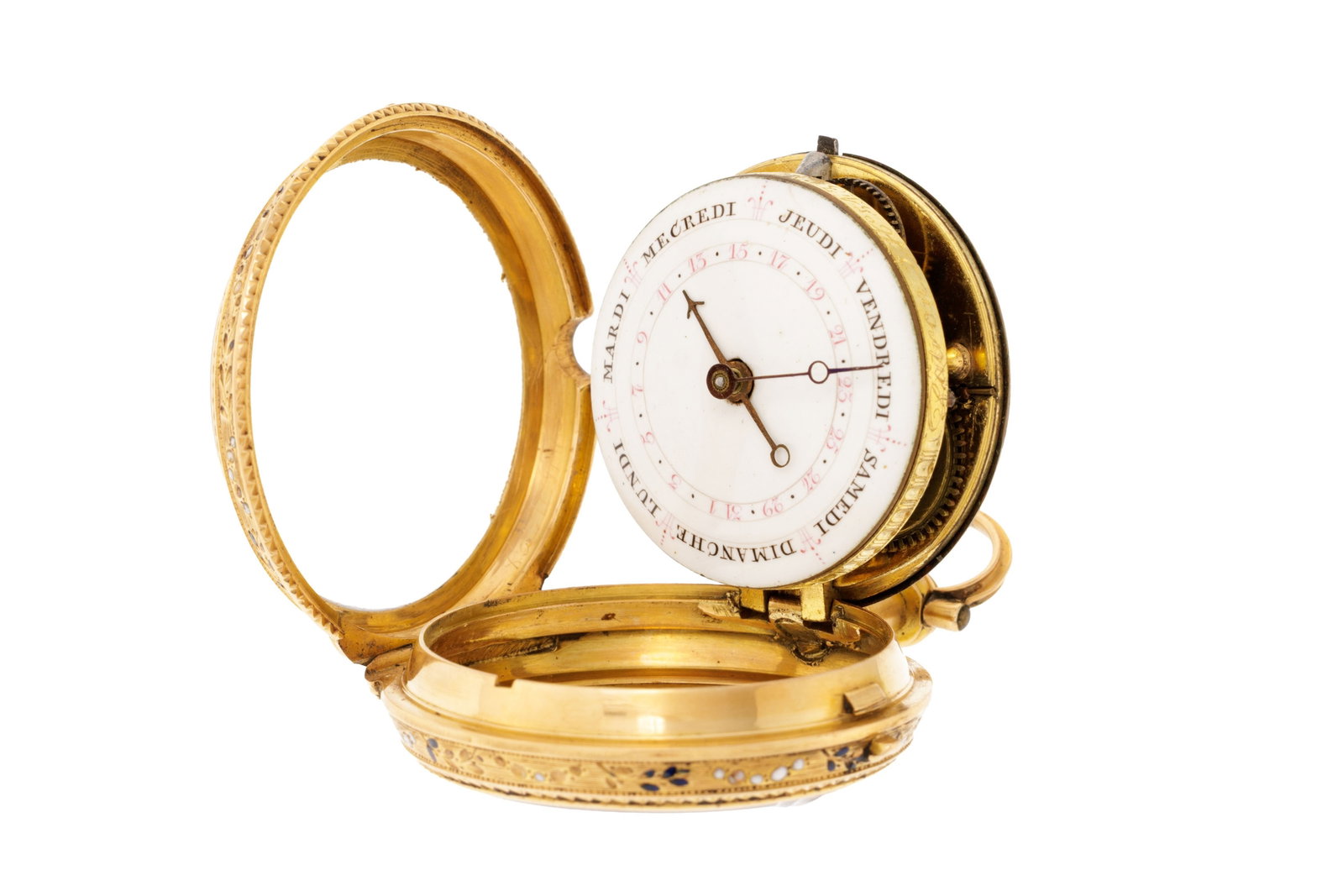 Latron à Genève, montre de poche en or 750 et émail à double face, d'un côt - 4