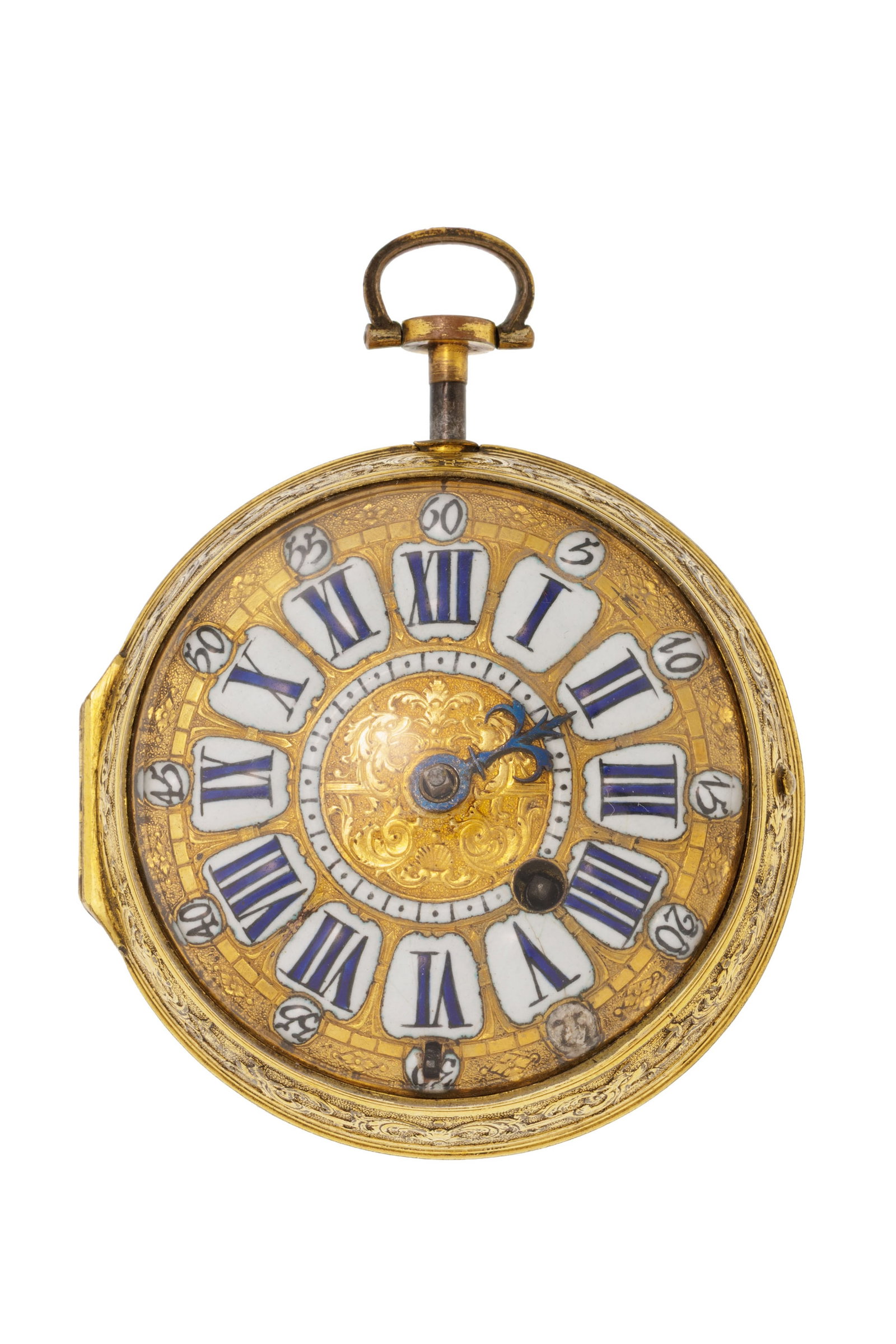Pillon à Paris, montre de poche à coq en laiton à répétition, XVIIIe s. M (1 of 4)