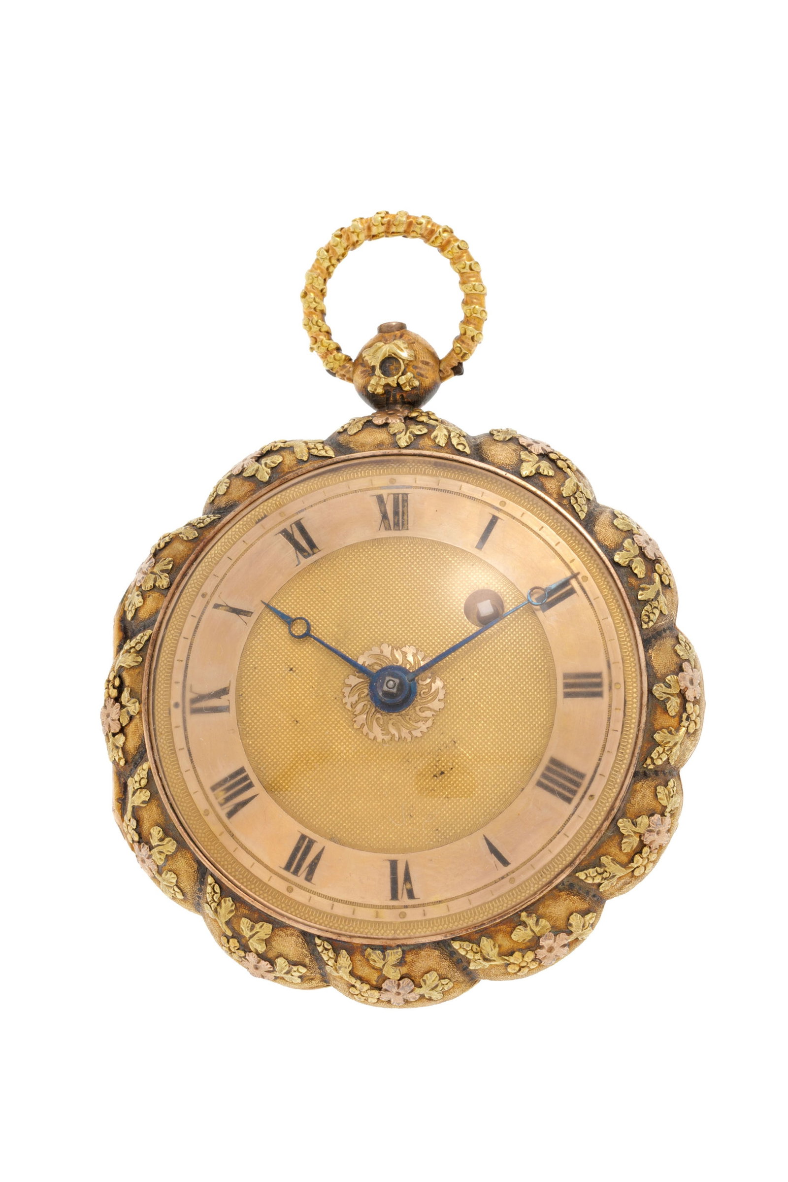 Montre de poche 3 ors 750 à motif floral, fin XIXe s. Mouvement: mécanique Boîtie (1 of 5)