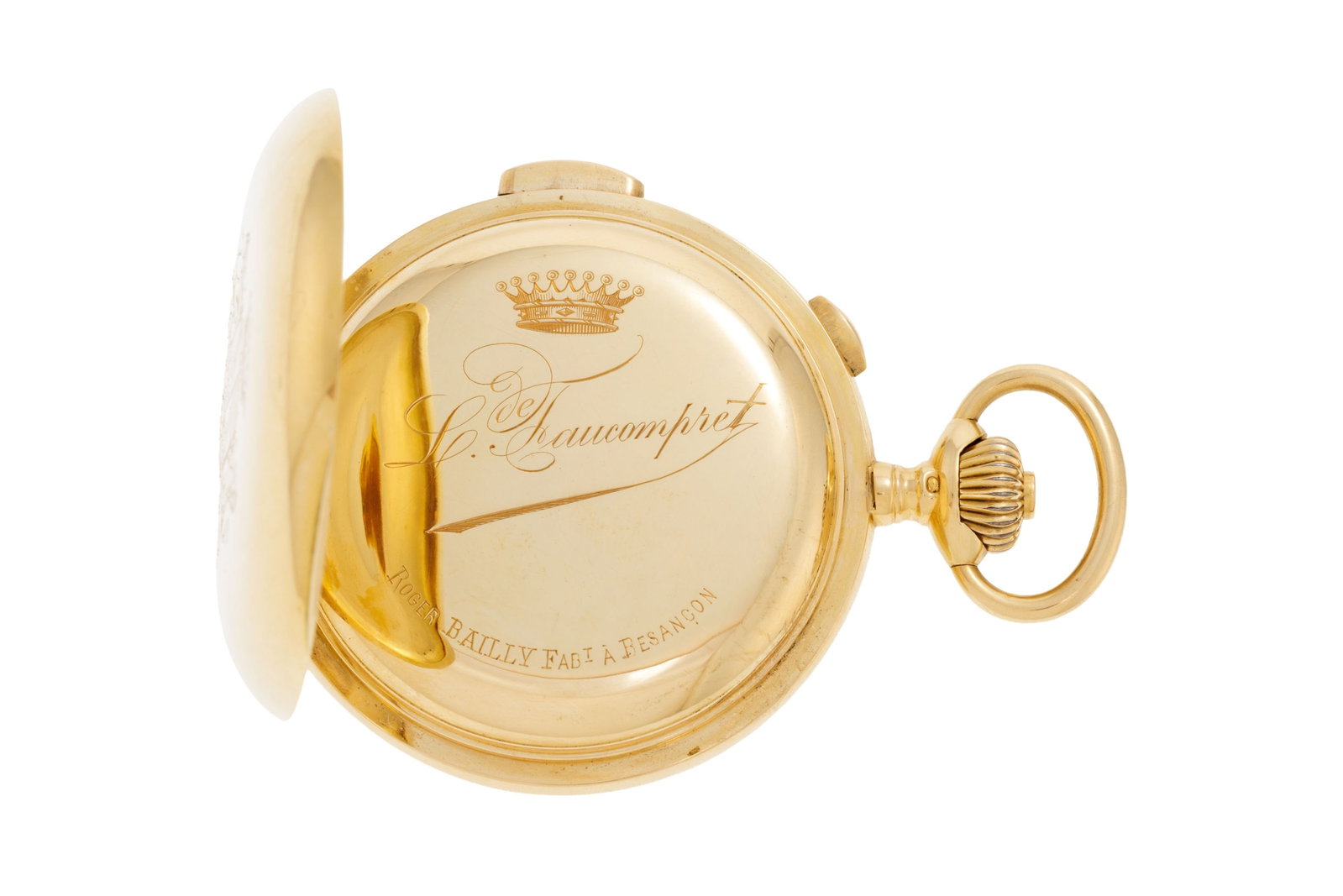 Montre de poche chronographe savonnette en or 750 à répétition, début XXe s. M - 5