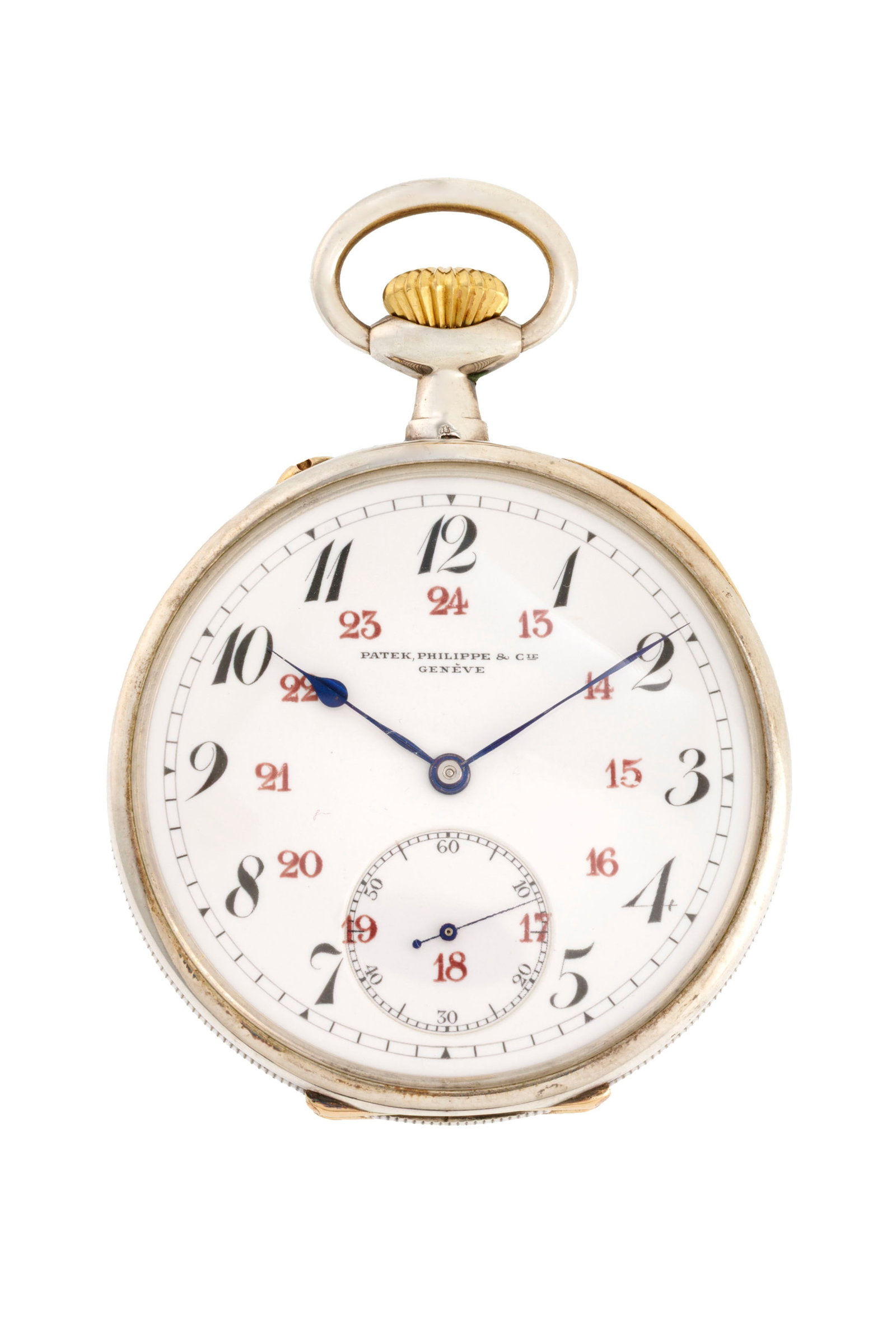 Patek Philippe, montre de poche petite seconde en argent, circa 1912 Mouvement: mécanique, n& (1 of 6)