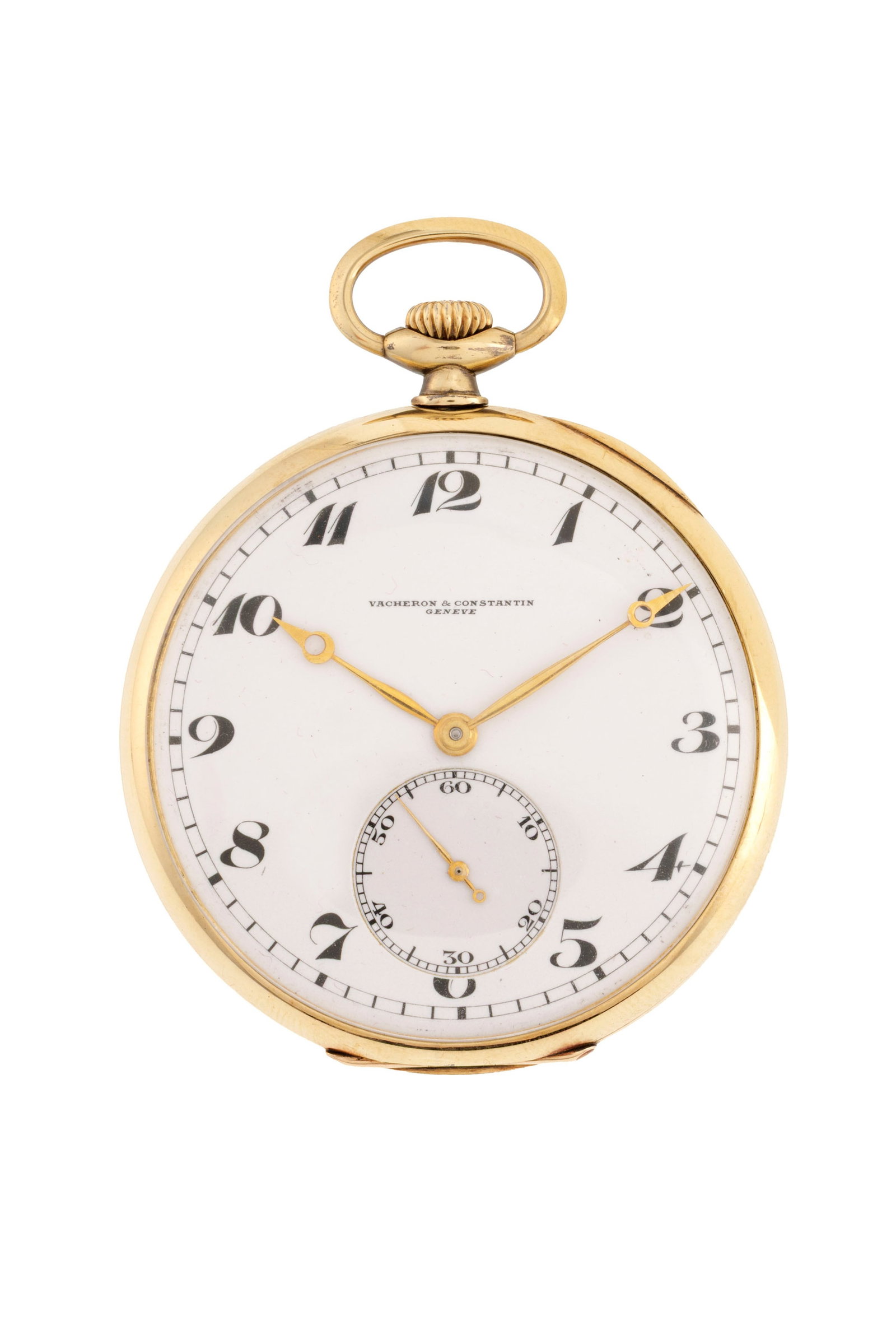 Vacheron Constantin, montre de poche petite seconde en or 750, années 1910 Mouvement: mé: Vacheron Constantin, montre de poche petite seconde en or 750, années 1910 Mouvement: mécanique, n°413987 Boîtier: n°252840, diam. 49 mm Complication: compteur subsidiaire