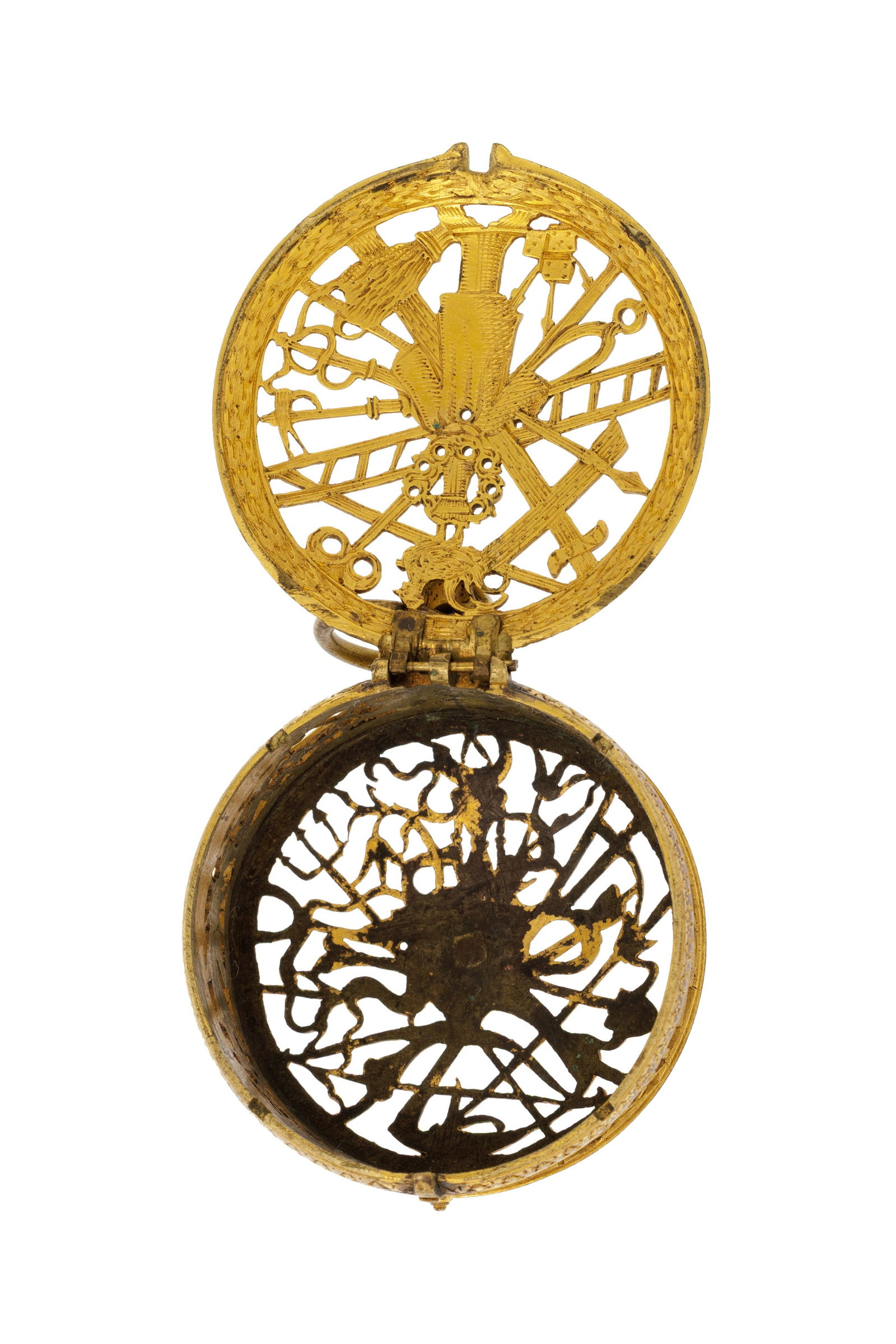Boîtier de montre de poche en laiton ajouré, diam. 42 mm - 4