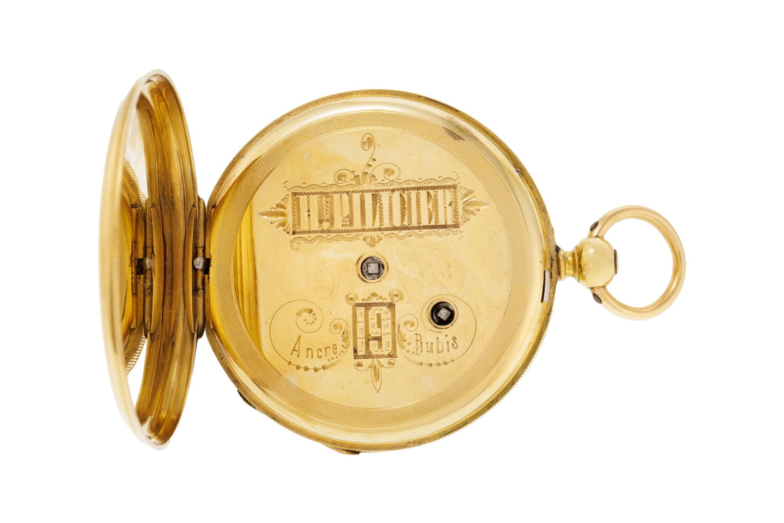 H. Pilicier et Mermod Frères, montre de poche petite seconde en or 750, fin XIXe Mouvement: m - 4