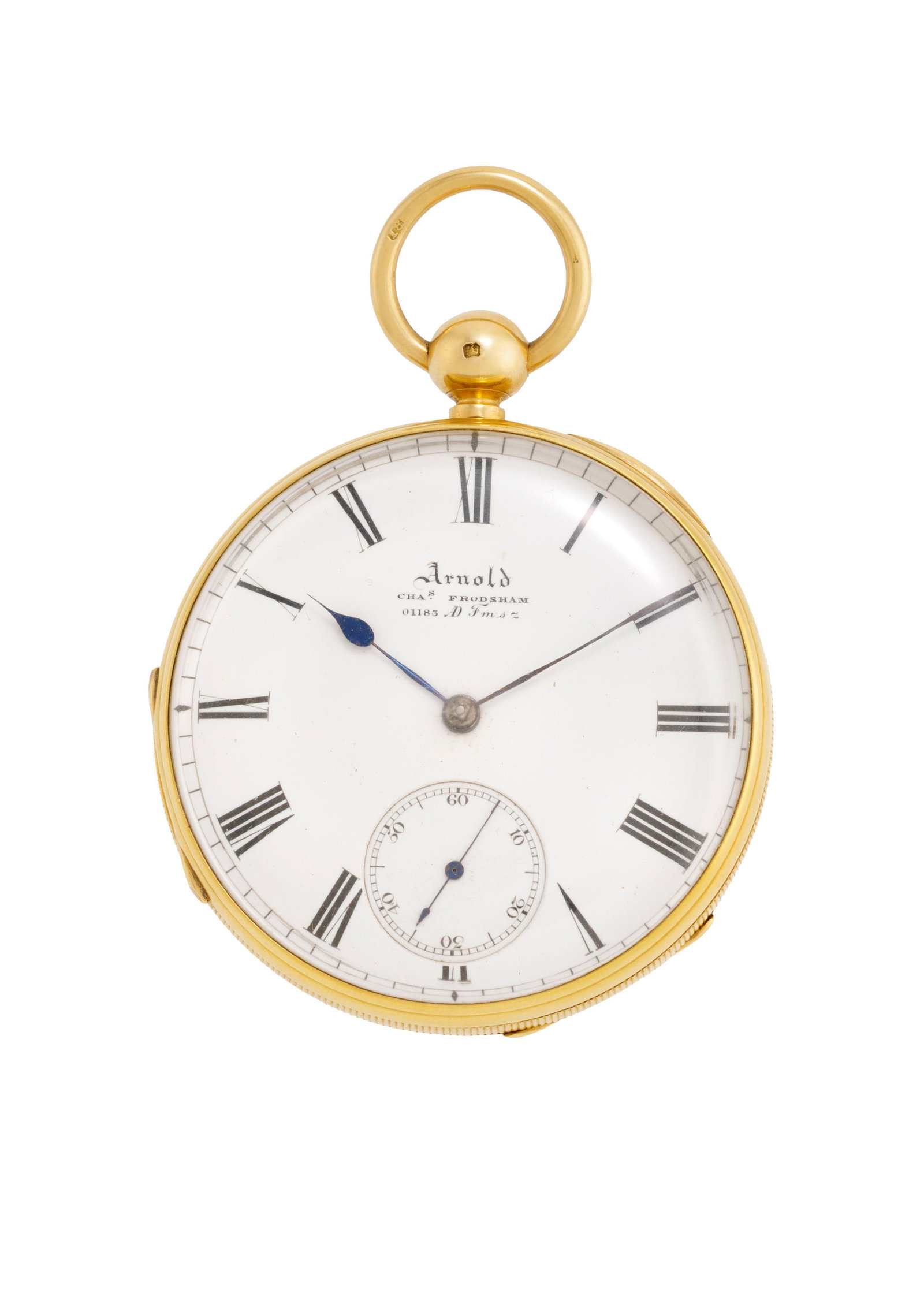 Arnold & Frodsham, montre de poche petite seconde en or 750, 1859 Mouvement: mécanique, n: Arnold & Frodsham, montre de poche petite seconde en or 750, 1859 Mouvement: mécanique, n°01183 Boîtier: n°01183, diam. 53 mm Complication: compteur subsidiaire pour les secondes