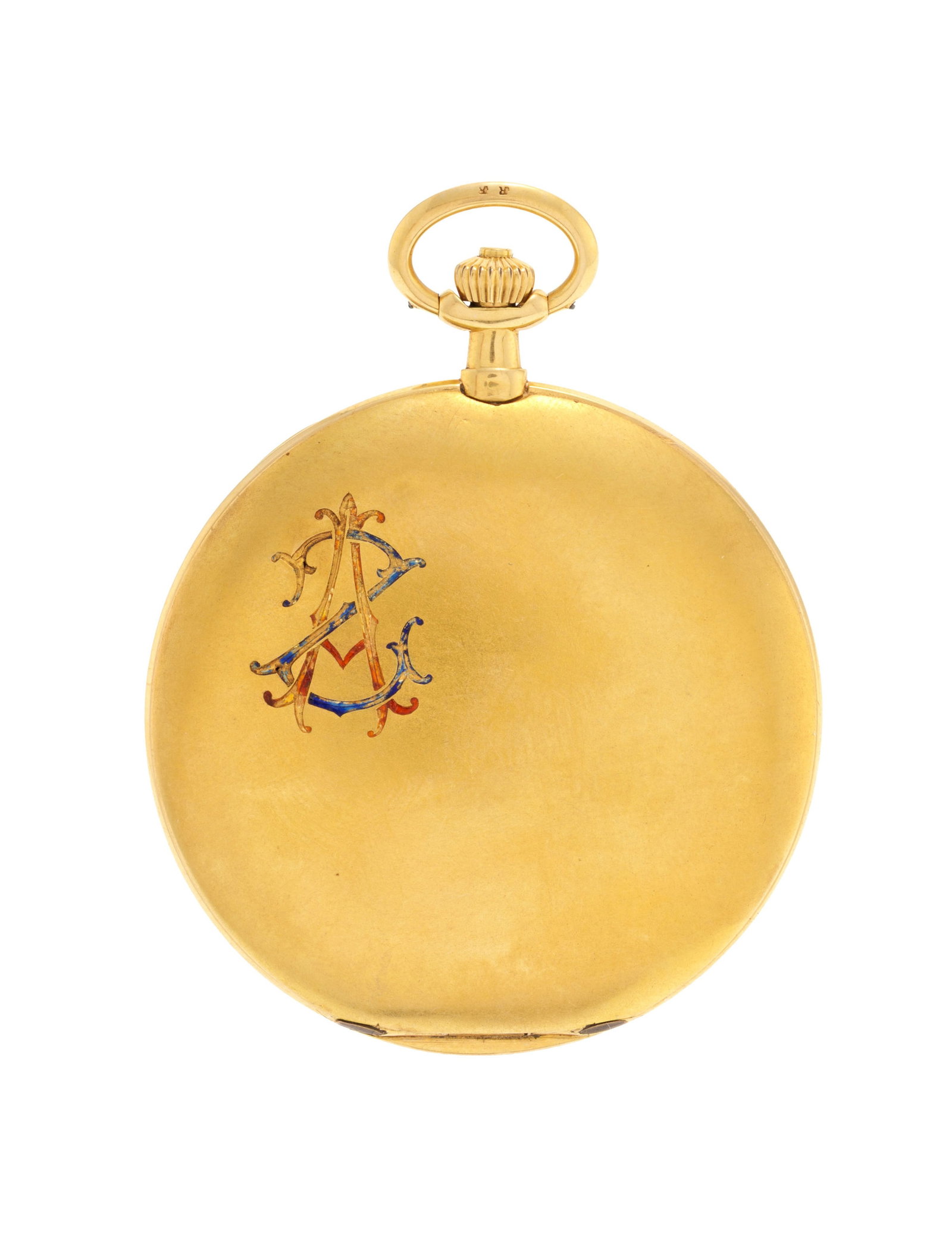 Movado pour A l’Emeraude Lausanne, montre de poche extra plate en or 750 avec monogramme é - 2