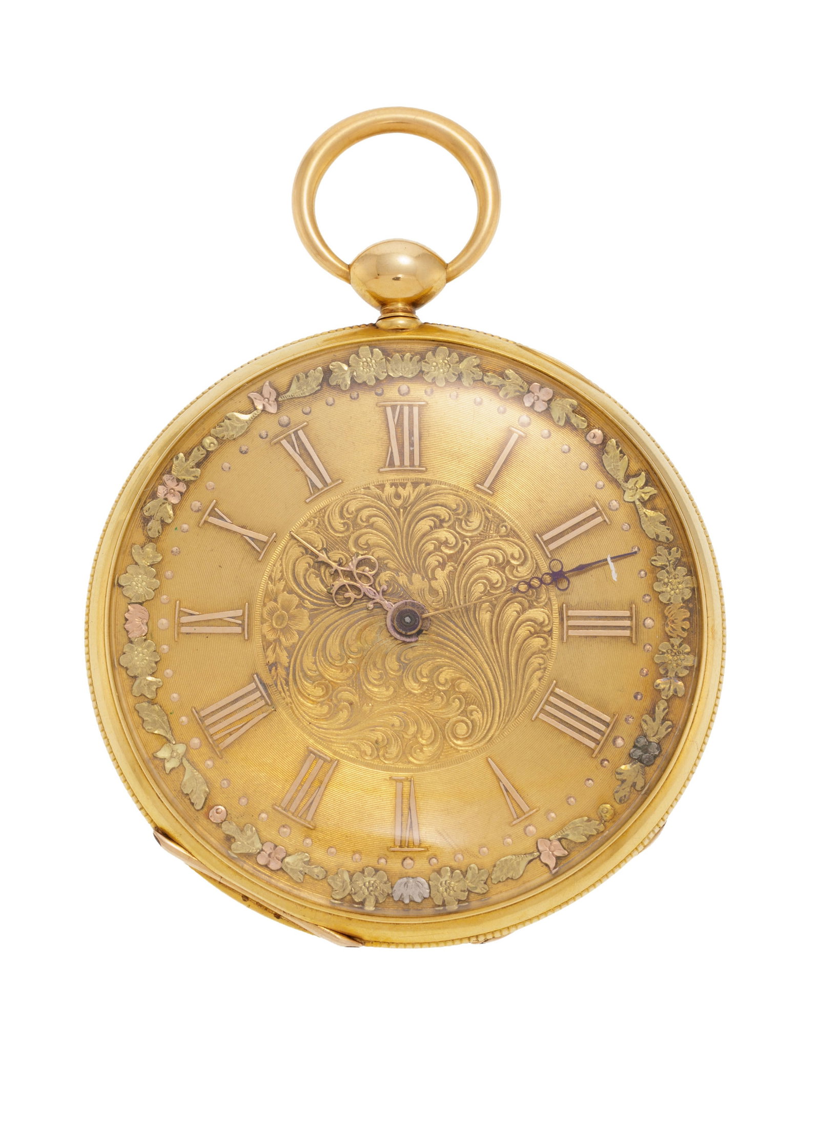 Perret & Cie, montre de poche en or 750, XIXe s. Mouvement: mécanique Boîtier: n°: Perret & Cie, montre de poche en or 750, XIXe s. Mouvement: mécanique Boîtier: n°3278/815, diam. 49 mm Signature: boîtier Poids: 60g Condition Etat géné