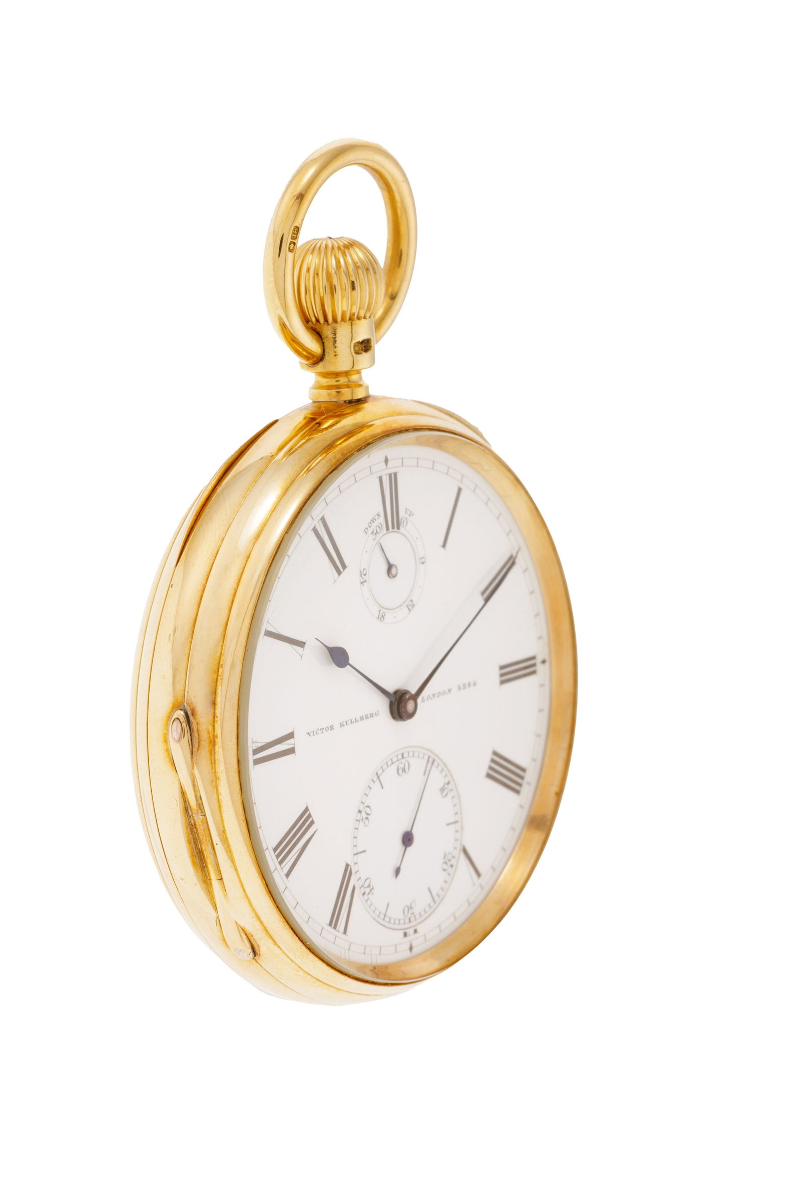 Victor Kullberg London, montre de poche petite seconde en or 750 avec indication de la réserve  - 2