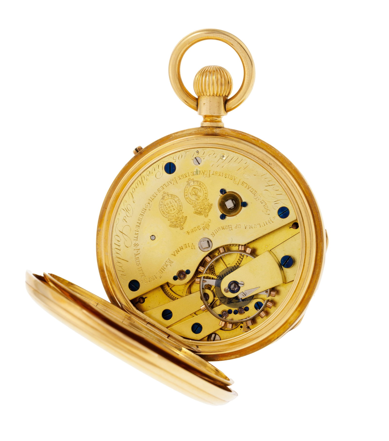 Victor Kullberg London, montre de poche petite seconde en or 750 avec indication de la réserve  - 4