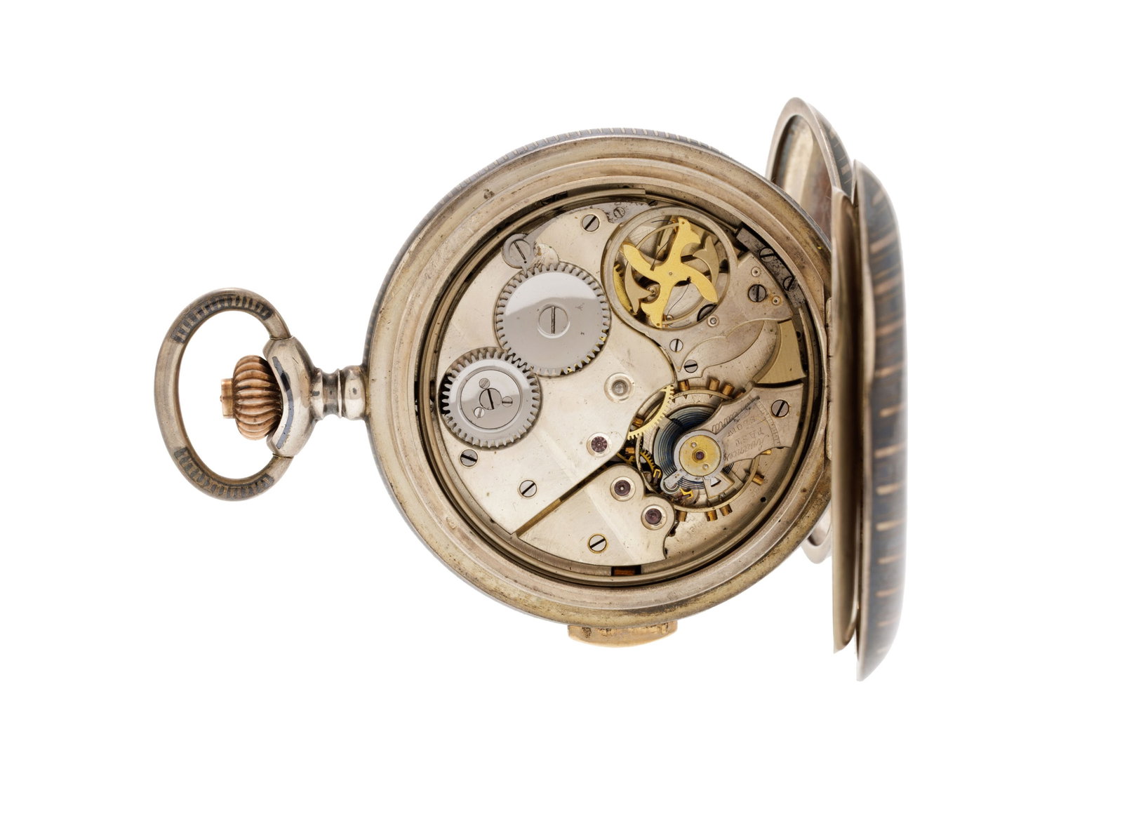 Montre de poche petite seconde savonnette en argent niellé à répétition, dé - 5