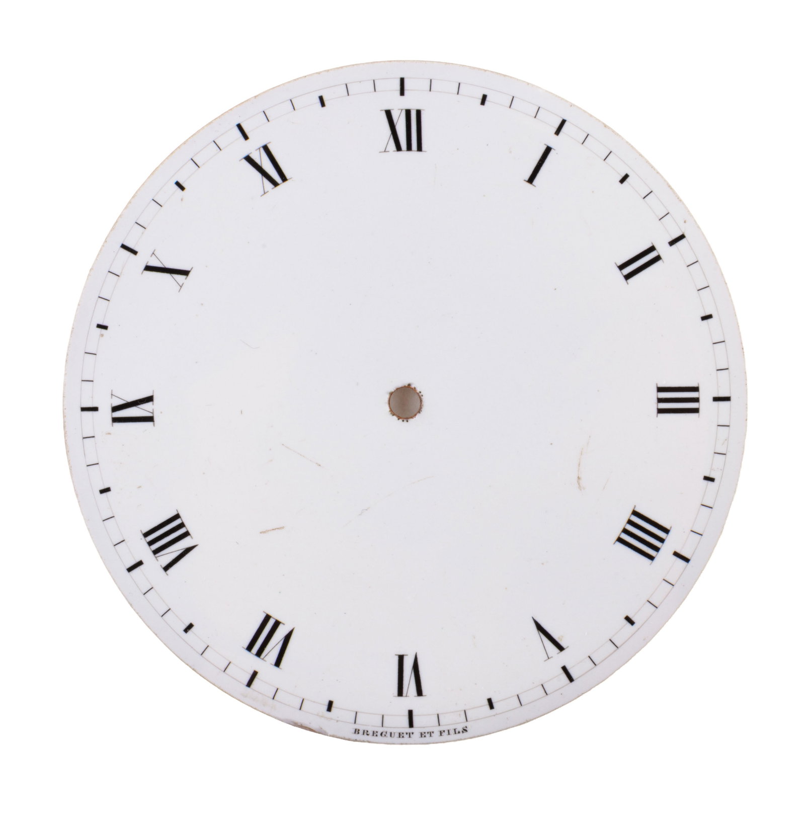 Lot de 6 cadrans de montre de poche en émail blanc comprenant un Breguet, un Breguet & Fils et  - 4