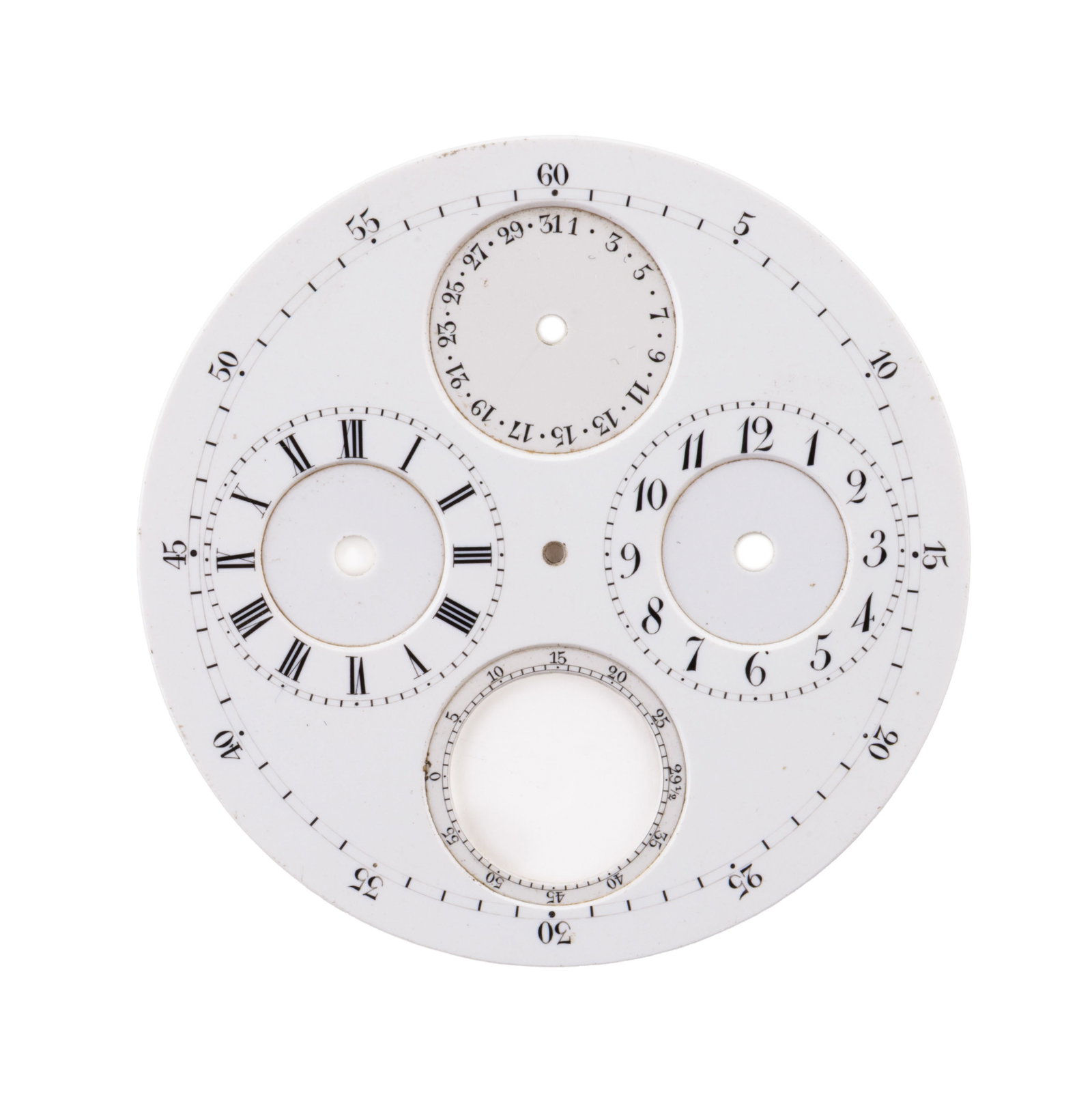 Lot de 6 cadrans de montre de poche en émail blanc comprenant un Breguet, un Breguet & Fils et  - 5