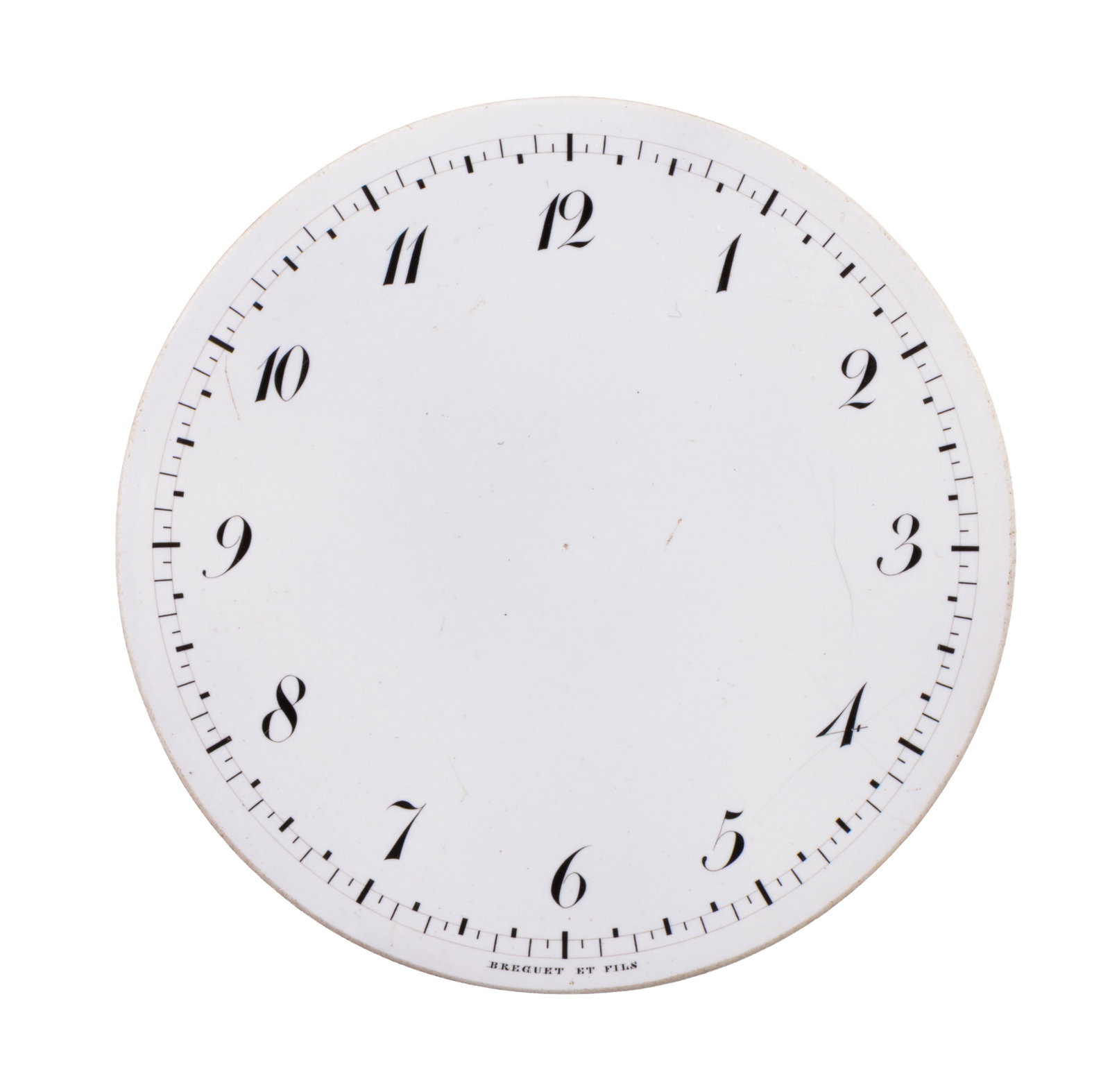 Lot de 6 cadrans de montre de poche en émail blanc comprenant un Breguet, un Breguet & Fils et  - 7