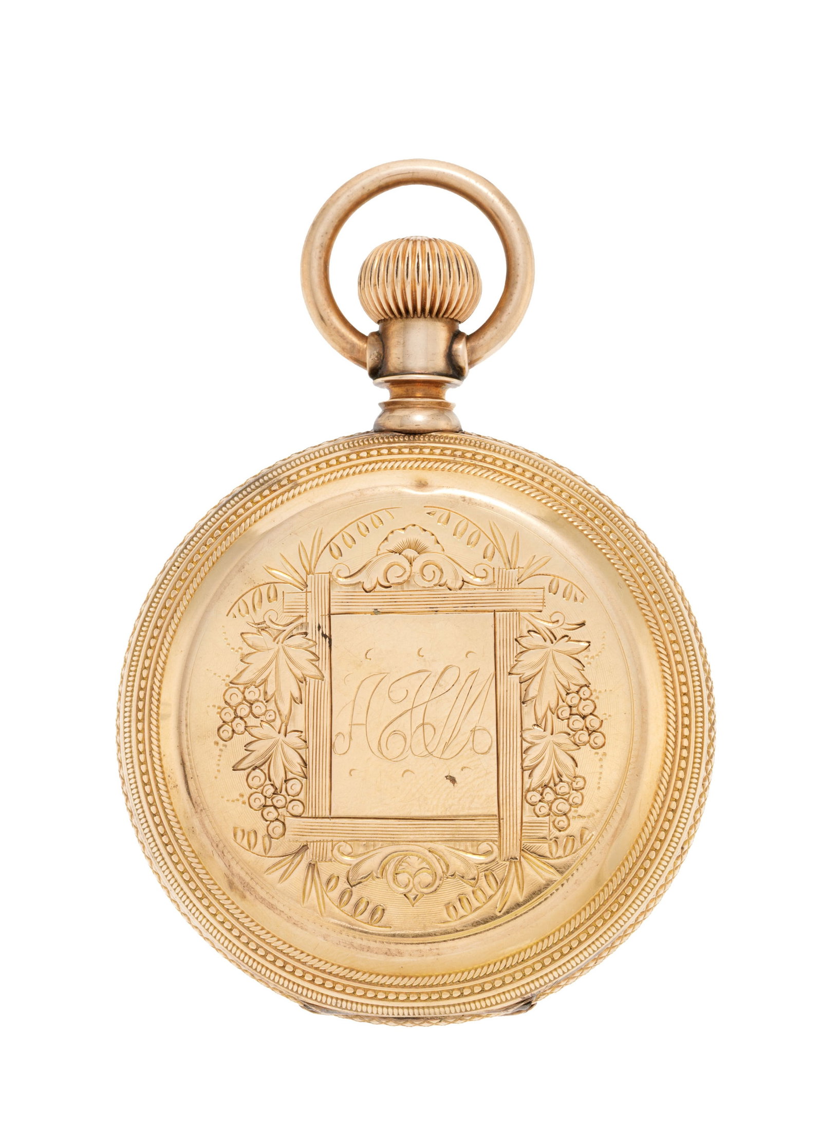 Waltham, montre de poche petite seconde en métal doré à décor de vignes Mouvem - 2