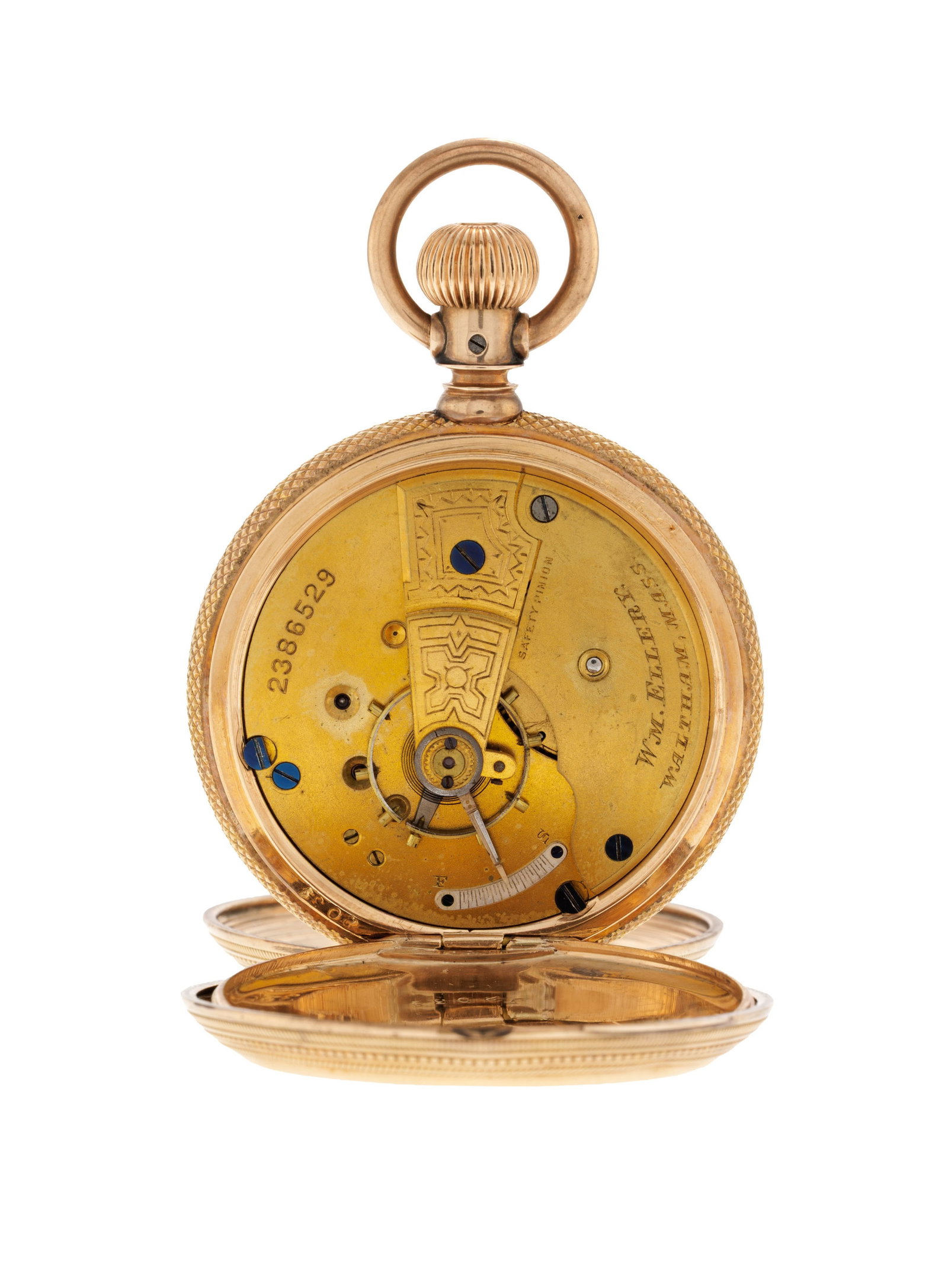 Waltham, montre de poche petite seconde en métal doré à décor de vignes Mouvem - 5