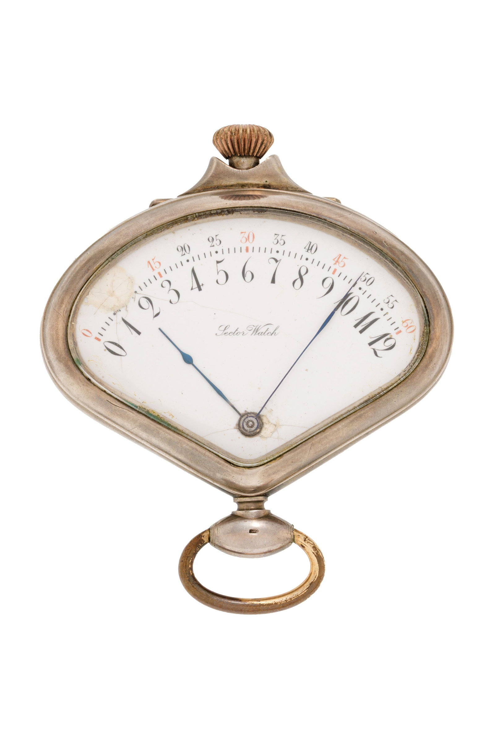 Sector Watch et Record Watch, Brevet n°27961, montre de poche en argent décorée de ch: Sector Watch et Record Watch, Brevet n°27961, montre de poche en argent décorée de chevaux avec heures et minutes rétrogrades Mouvement: mécanique Boîtier: n°164288,