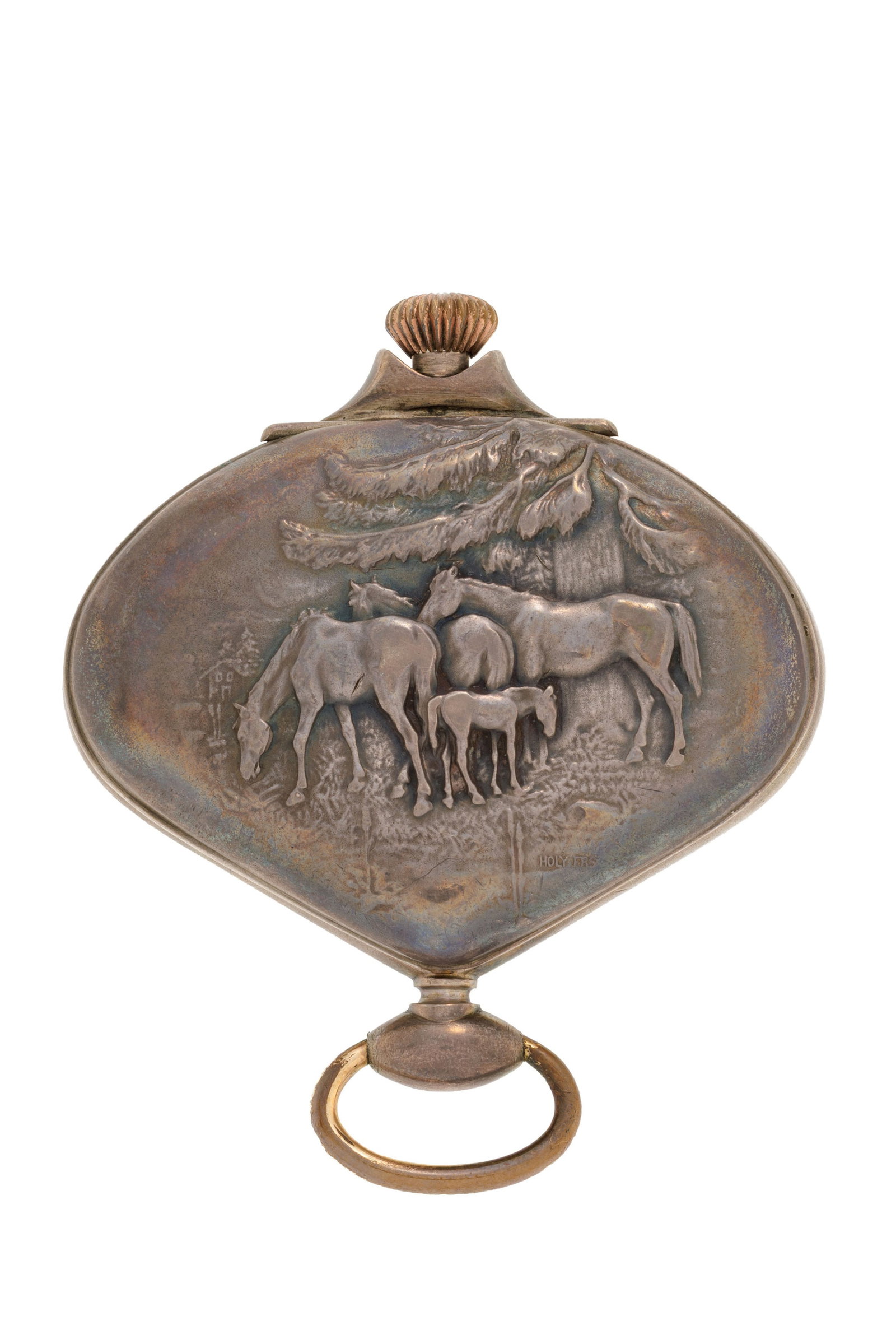 Sector Watch et Record Watch, Brevet n°27961, montre de poche en argent décorée de ch - 3