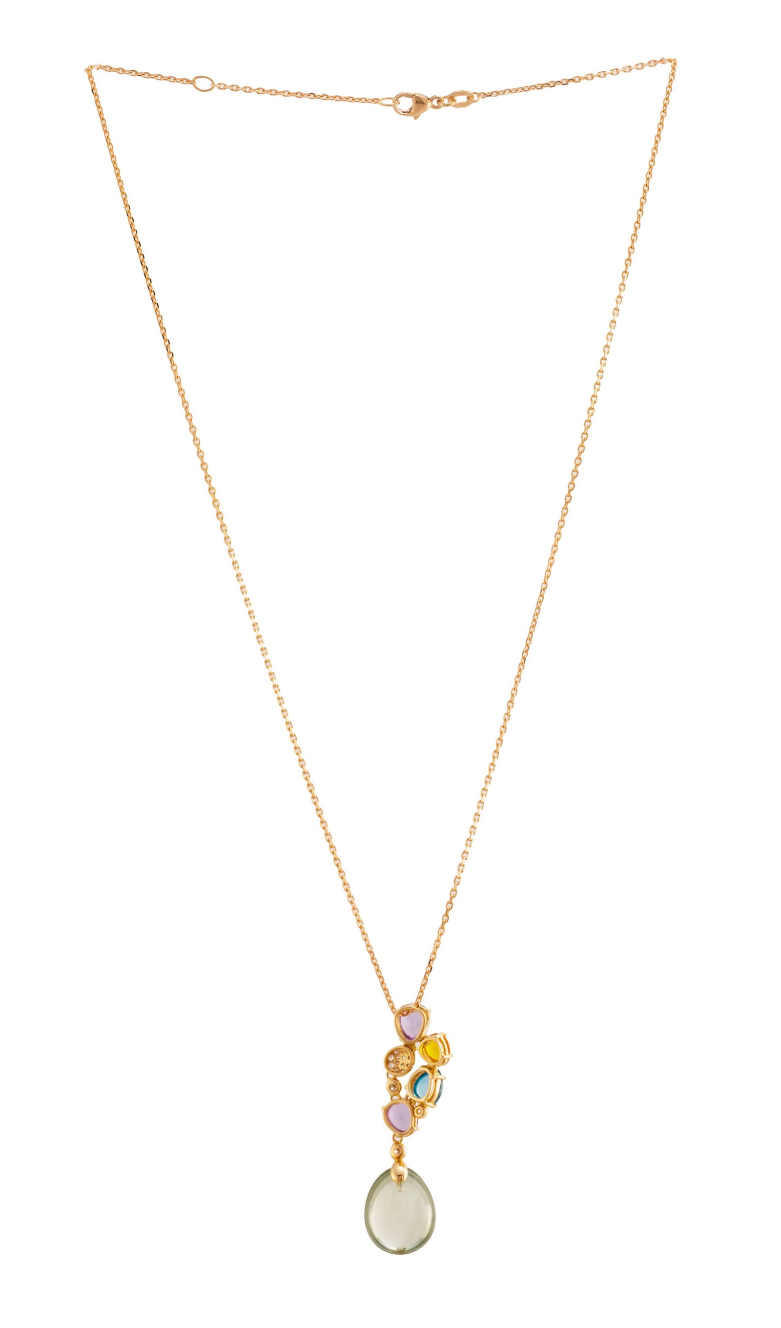 Bucherer, pendentif en or rose 750 serti de gouttes d'améthyste, de citrine, de topaze et de qu - 3