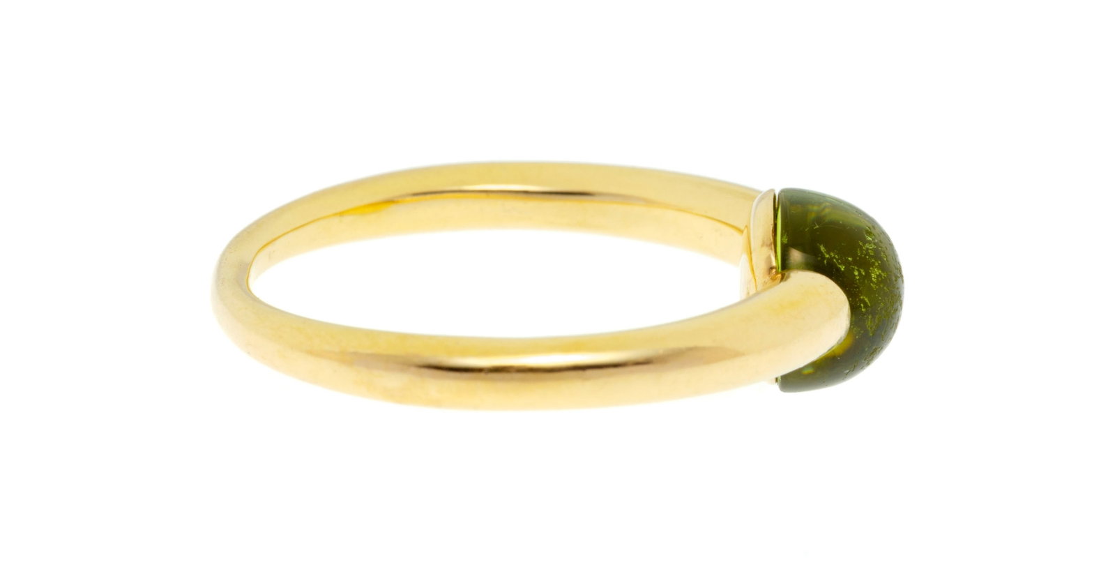Pomellato, M'ama non M'ama, bague or 750 sertie d'un cabochon de péridot, signée, doigt 50 - 2