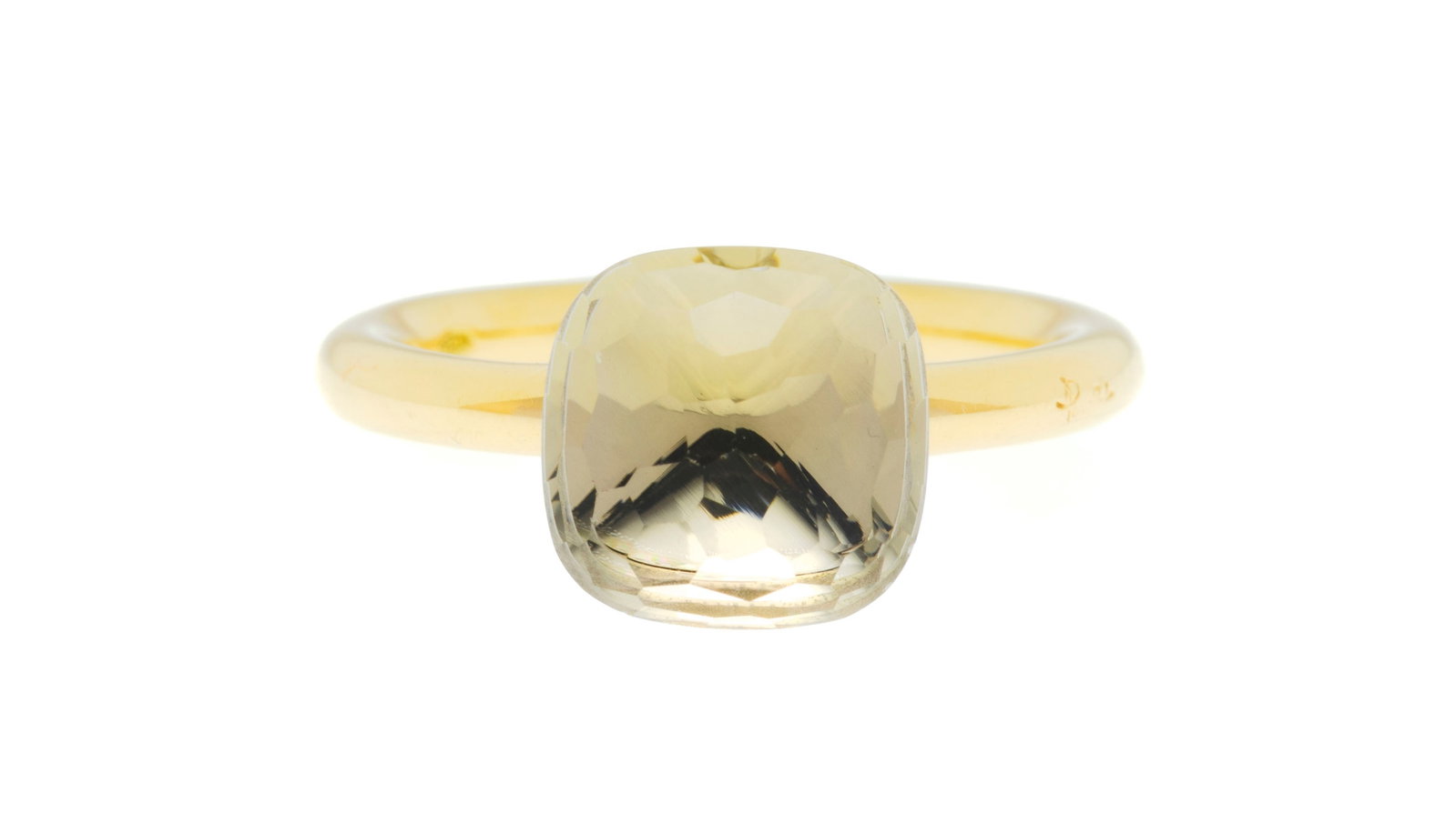 Pomellato, Nudo, bague or 750 sertie d'une topaze incolore facettée, signée, doigt 56-16, : Pomellato, Nudo, bague or 750 sertie d'une topaze incolore facettée, signée, doigt 56-16, 8g Condition Bon à très bon état général. Présence de micro rayures