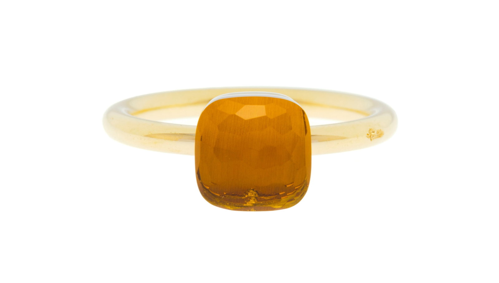 Pomellato, Nudo, bague or 750 sertie d'une citrine facettée, signée, numérotée, : Pomellato, Nudo, bague or 750 sertie d'une citrine facettée, signée, numérotée, doigt 57-17, 5g Condition Bon état de conservation général. Présence de rayures