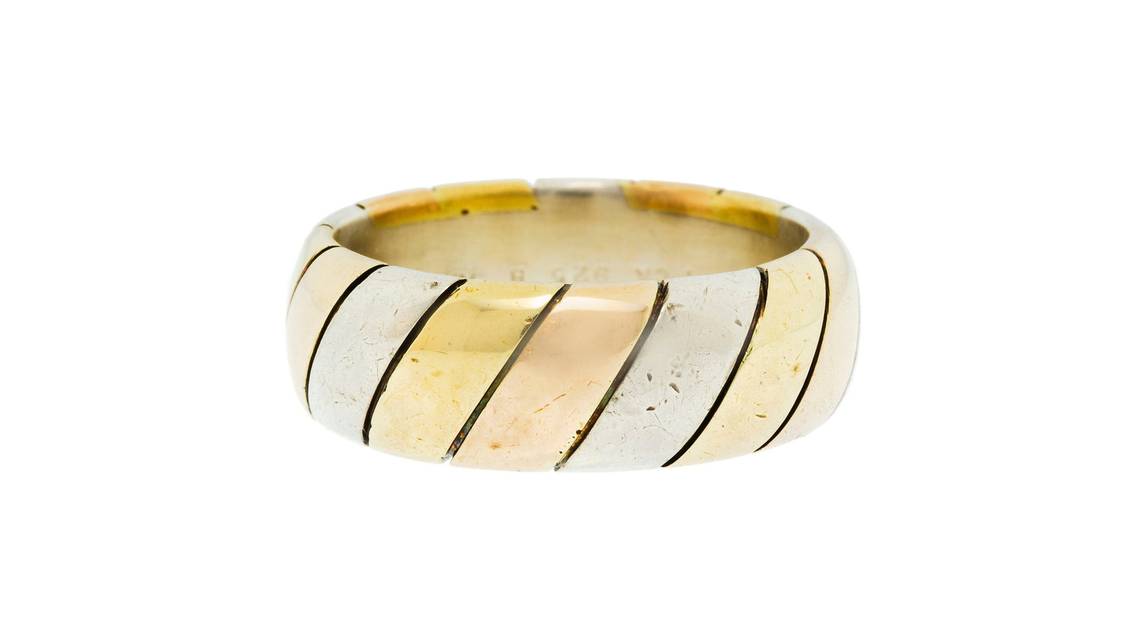 Van Cleef & Arpels, anneau 2 ors 750 et argent, signé, numéroté B5230, doigt 54-14: Van Cleef & Arpels, anneau 2 ors 750 et argent, signé, numéroté B5230, doigt 54-14 Condition Bon état de conservation général. Présence de rayures et micro rayures