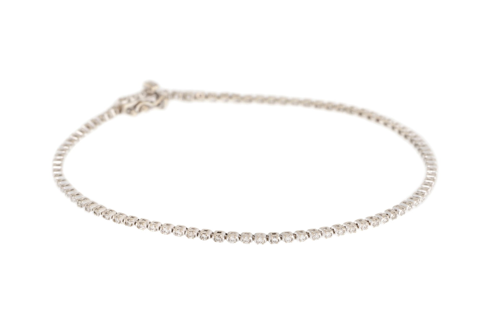 Bracelet rivière or gris 750 serti de diamants taille brillant, long. 18.5 cm - 2