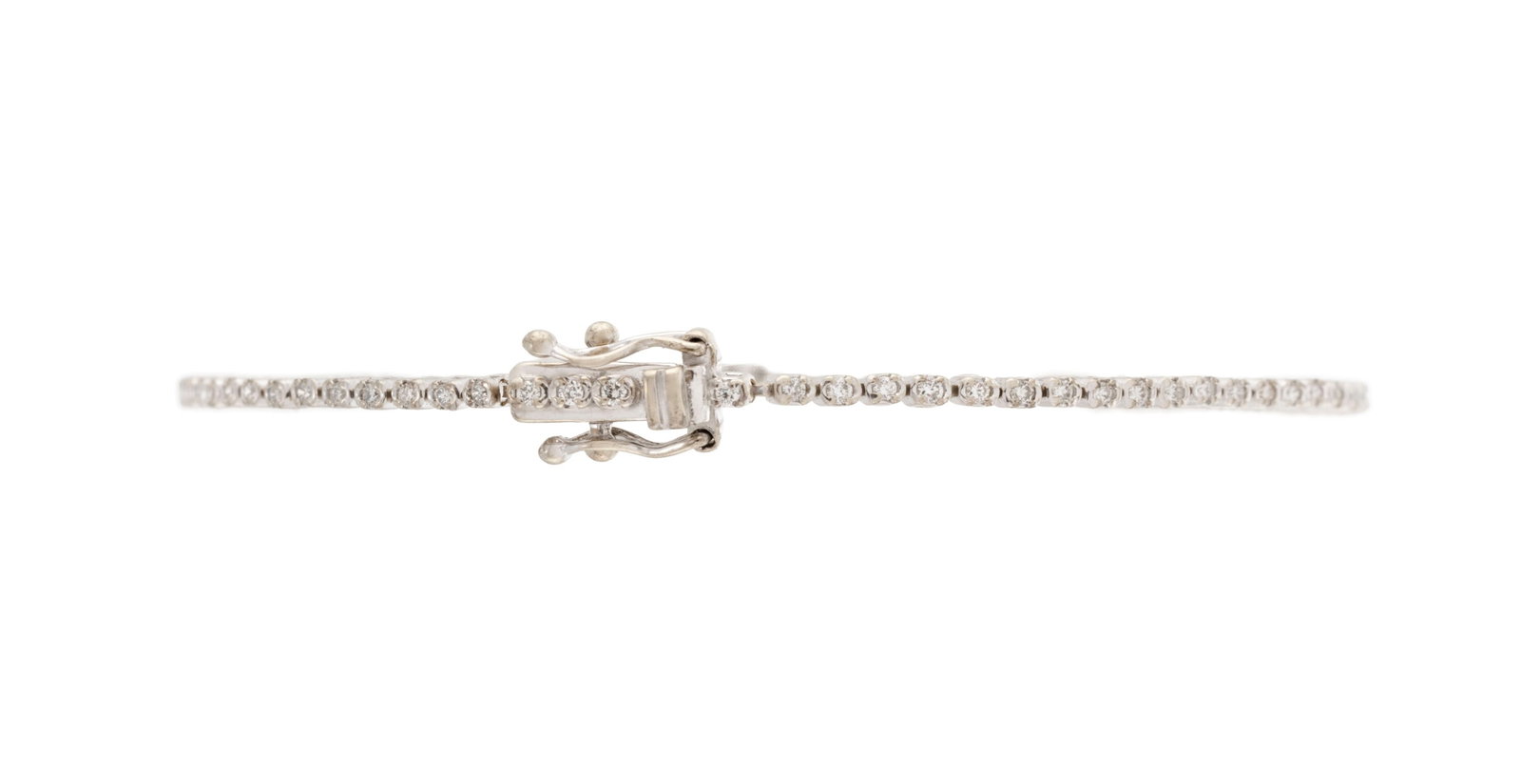 Bracelet rivière or gris 750 serti de diamants taille brillant, long. 18.5 cm - 3