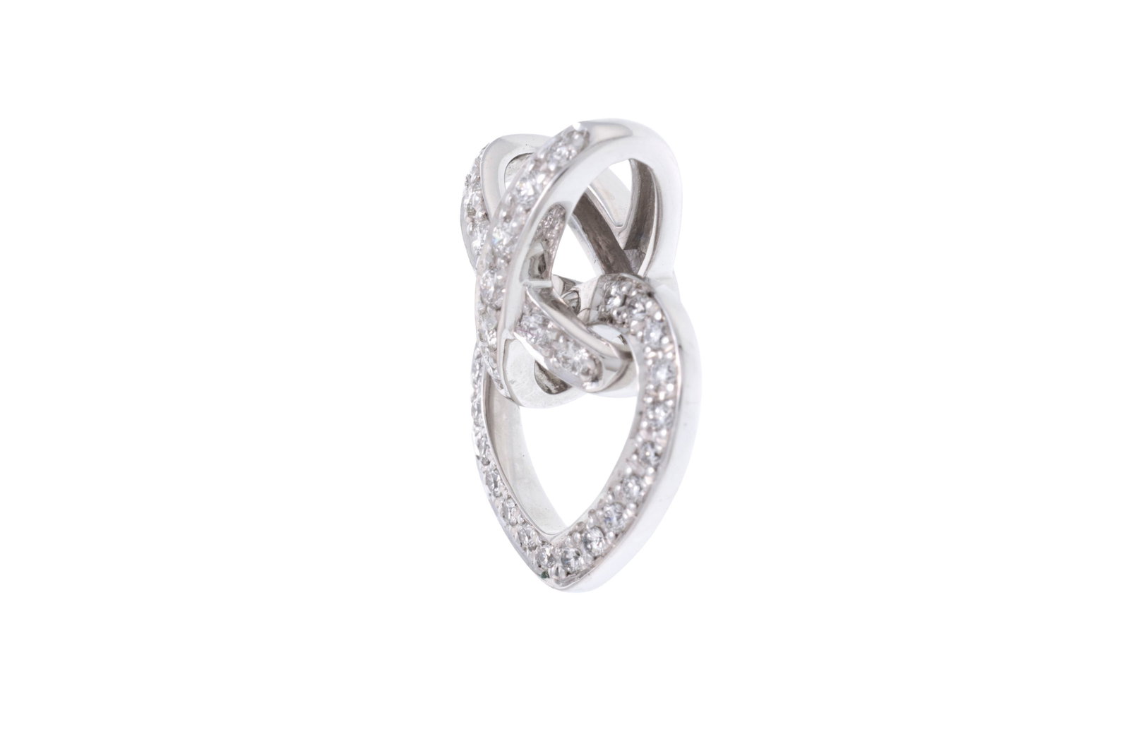 Chaumet, Liens, pendentif cœur or gris 750 serti de diamants taille brillant, signé, num&# - 2