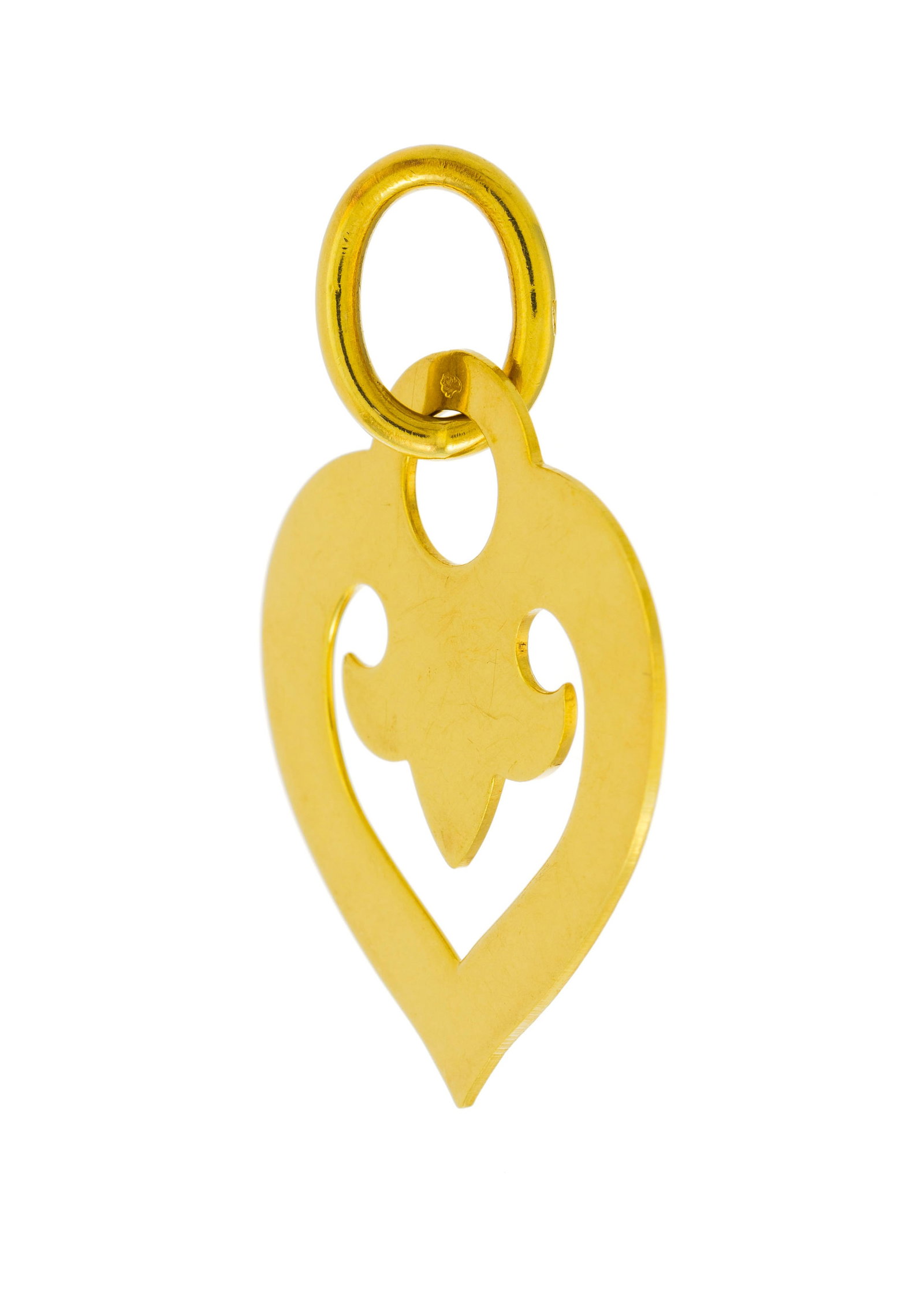O.J. Perrin, pendentif cœur ajouré en or 750, signé, h. 3.8 cm, 5g - 2