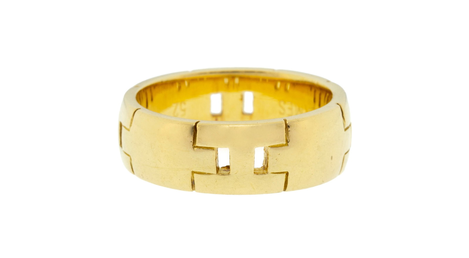 Hermès, anneau en or 750 ajouré, signé, numéroté 36273, doigt 52-12, 8g - 2