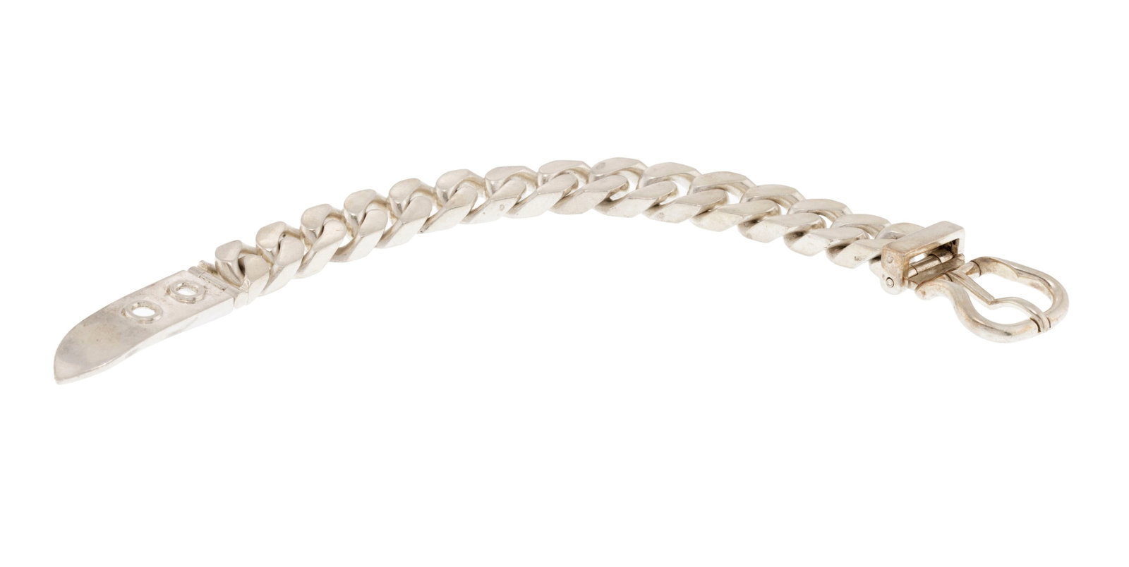 Hermès, bracelet ceinture en argent à maille gourmette, poinçon de maître Emile  - 4