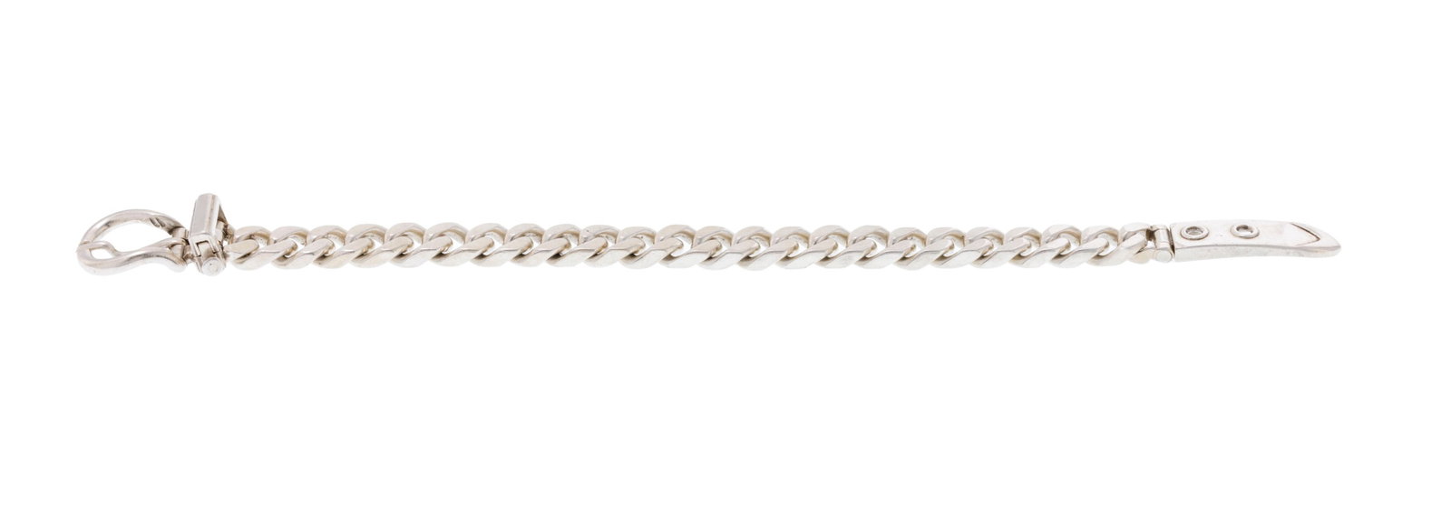 Hermès, bracelet ceinture en argent à maille gourmette, poinçon de maître Emile  - 2