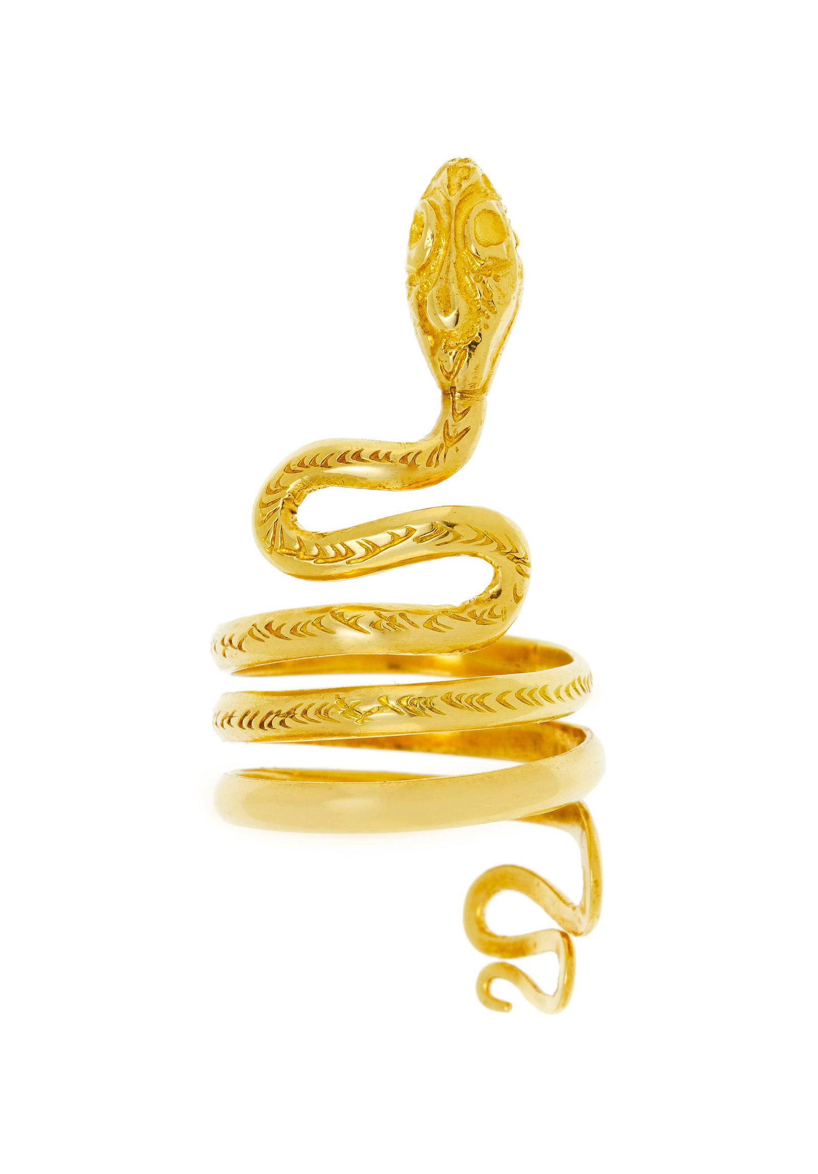 Lalaounis, bague or 750 gravé figurant un serpent s'enroulant autour du doigt, doigt 57-17, 8g: Lalaounis, bague or 750 gravé figurant un serpent s'enroulant autour du doigt, doigt 57-17, 8g Condition Bon état de conservation général. Présence de rayures et de