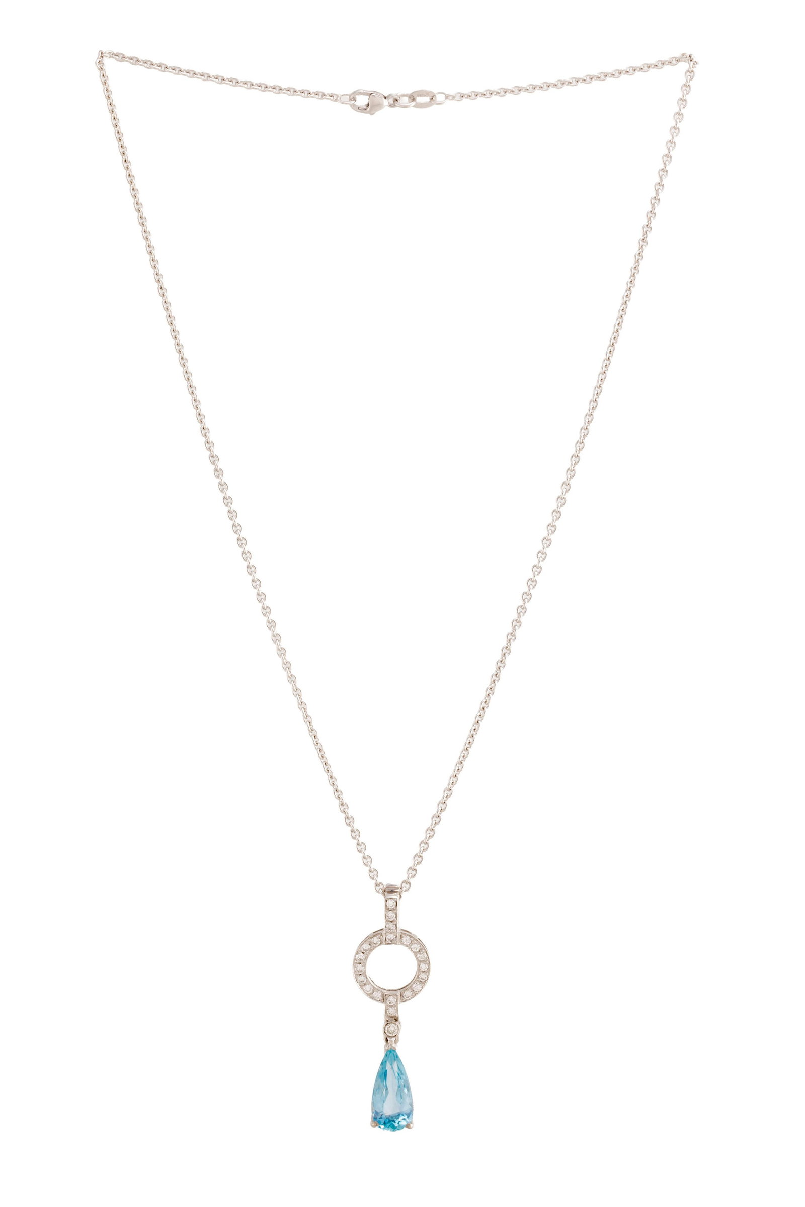 Pendentif or gris 750 à motif géométrique serti de diamants taille brillant et retena (1 of 4)