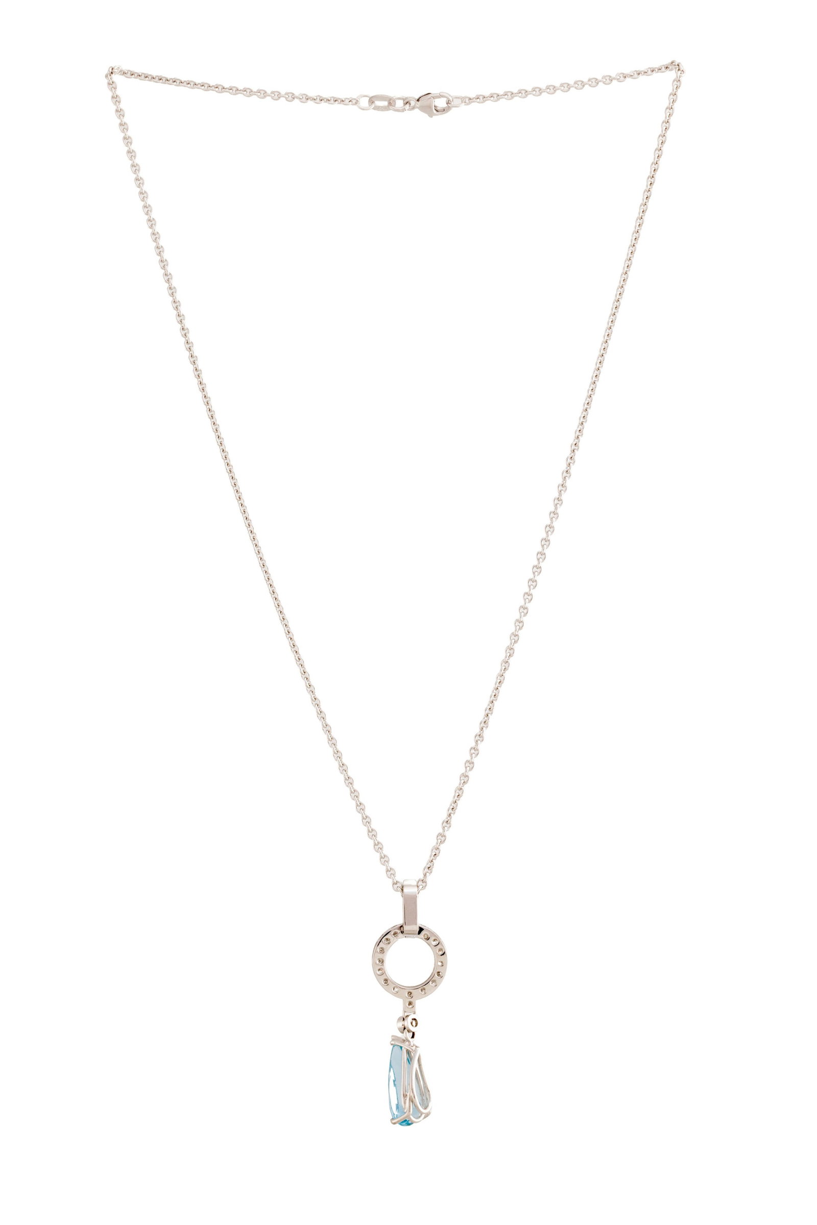Pendentif or gris 750 à motif géométrique serti de diamants taille brillant et retena - 3