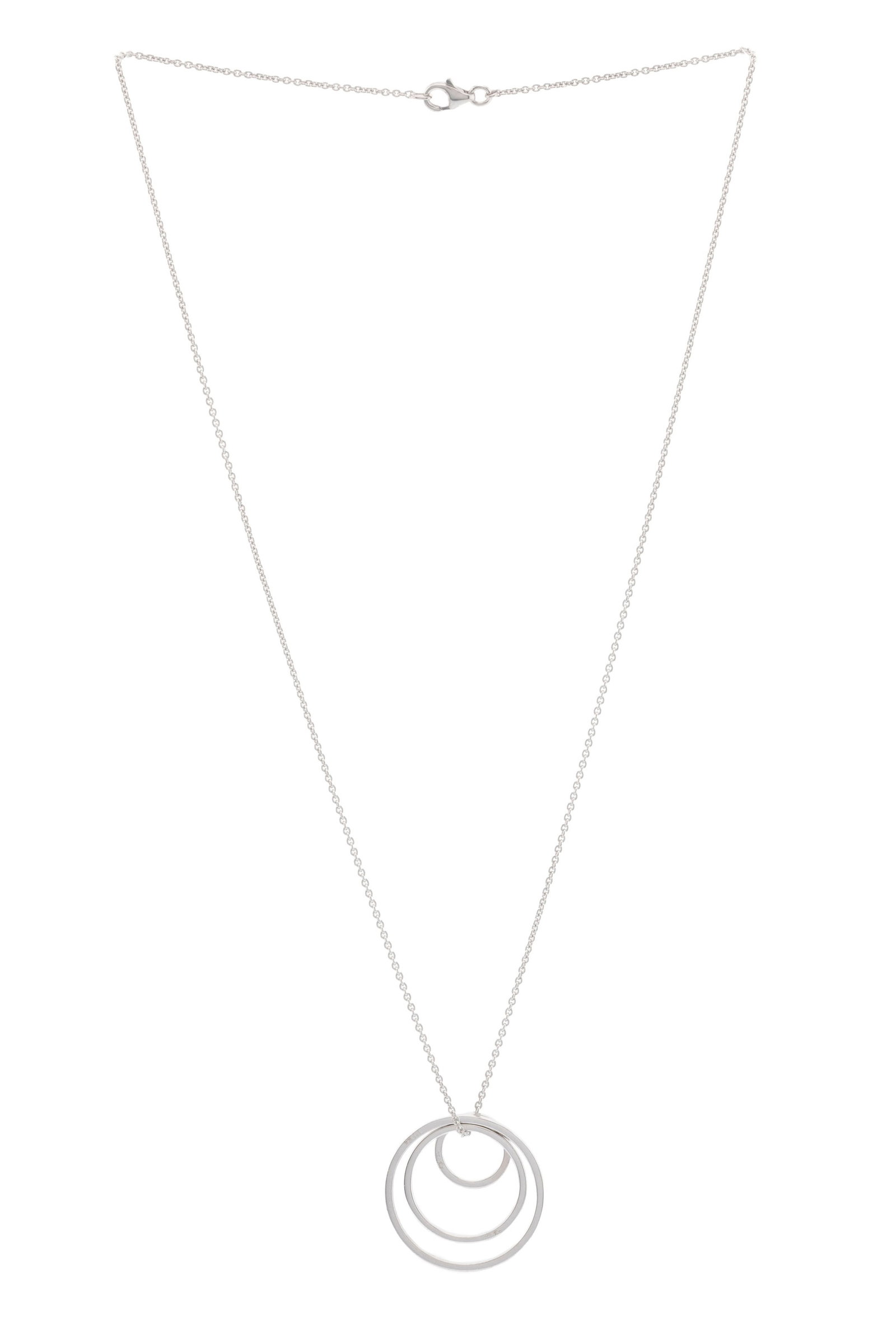 Pendentif or gris 750 formé de trois cercles ajourés sertis de diamants taille brillant, s - 3