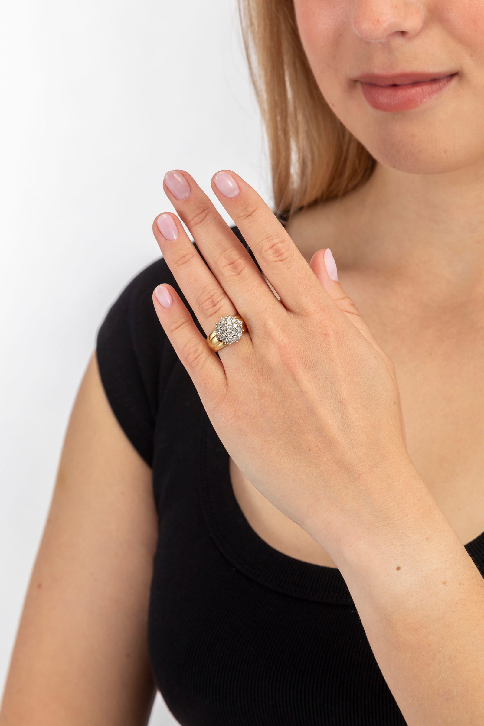 Bague 2 ors 750 sertie de diamants taille brillant, doigt 49-9, 6g - 4