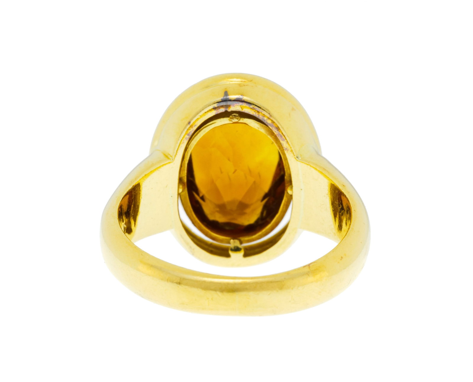 Bague or 750 sertie d'une citrine ovale, doigt 56-16, 11g - 3