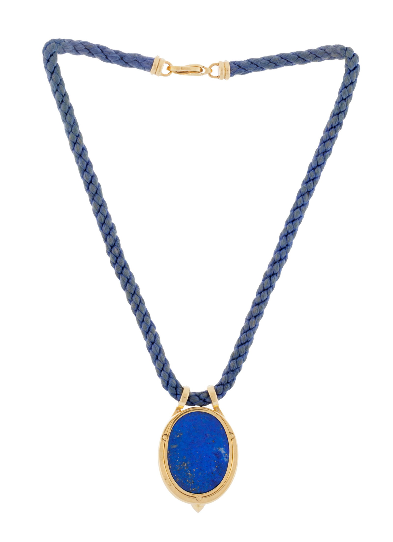 Pendentif or 750 orné d'un camée sur lapis-lazuli représentant un profil féminin - 3