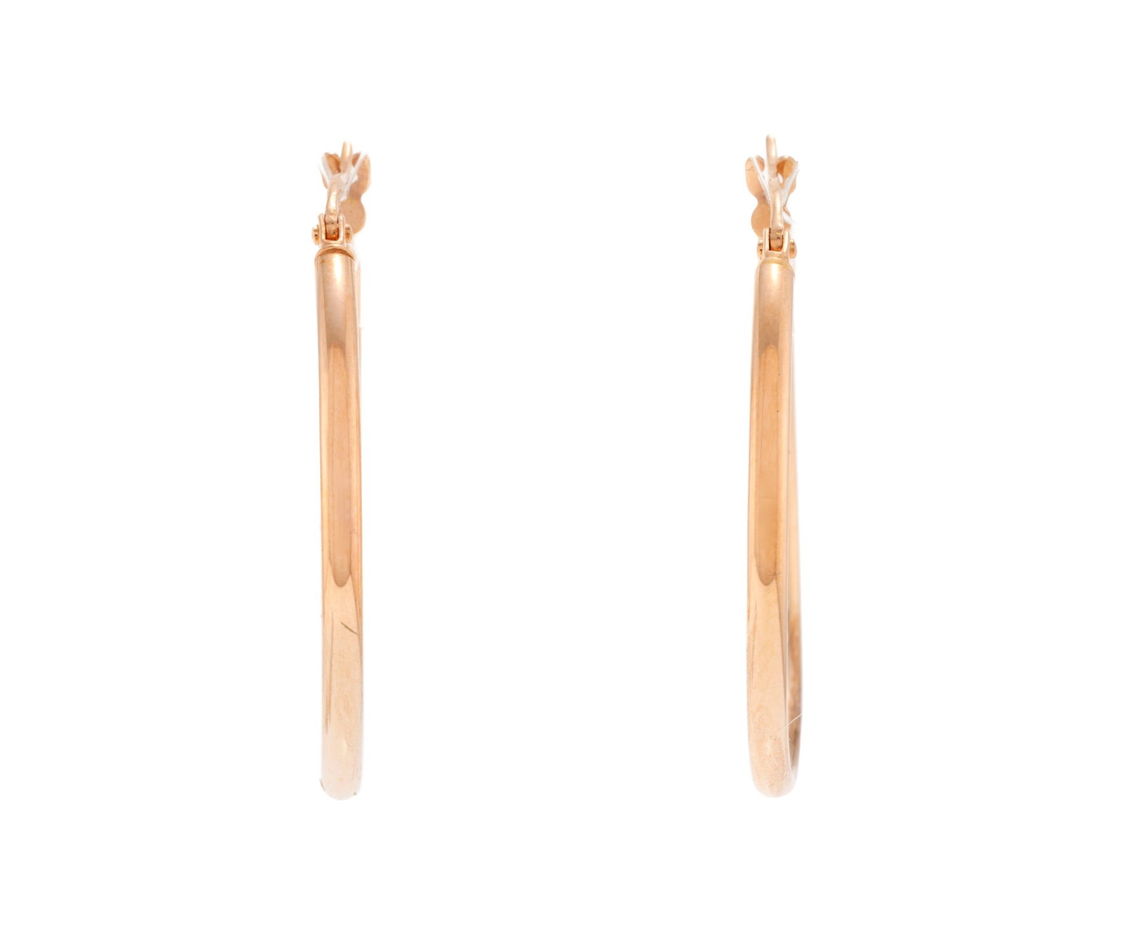 Paire de créoles or rose 750, h. 3 cm, 2g: Paire de créoles or rose 750, h. 3 cm, 2g Condition Très bon état général.