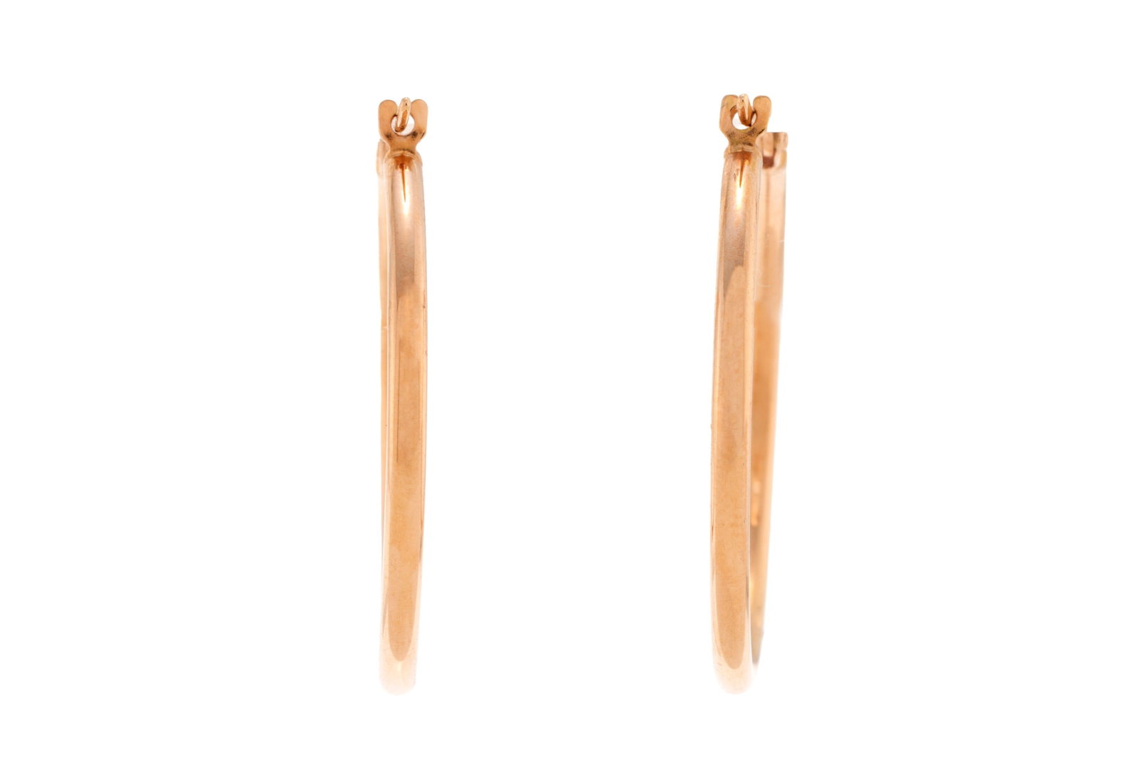 Paire de créoles or rose 750, h. 3 cm, 2g - 3
