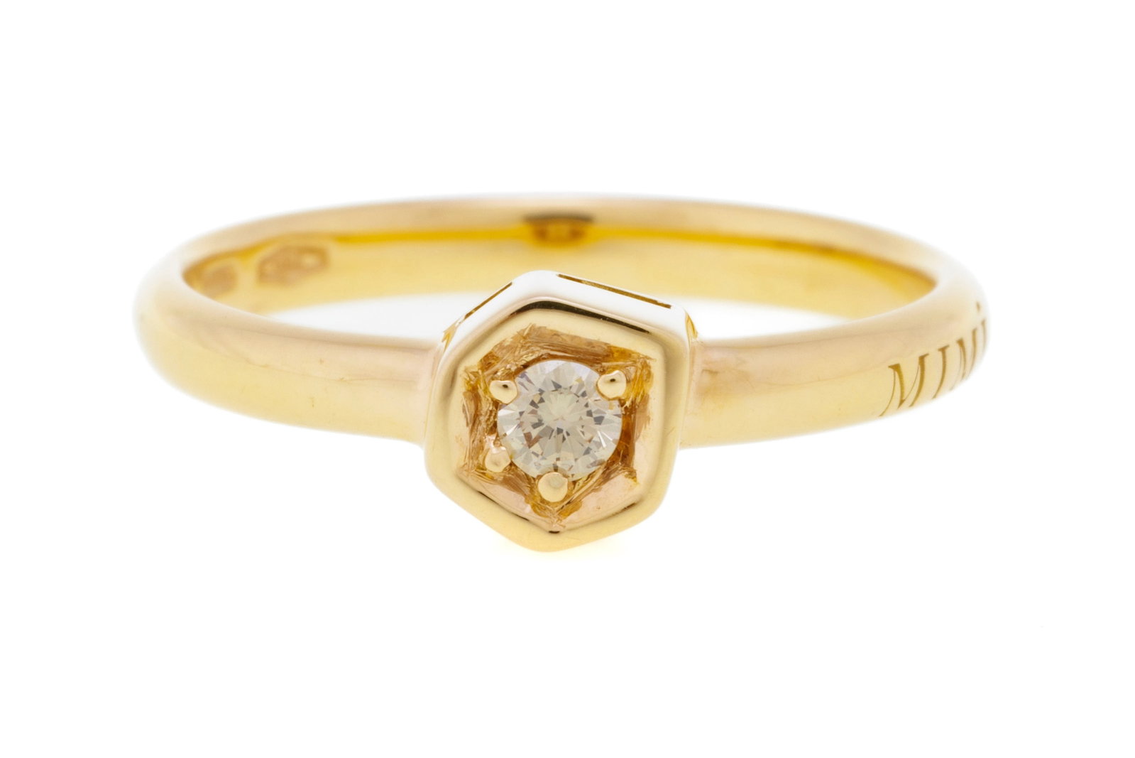 Mimi, solitaire or gris 750 serti d'un diamant facetté, signée, doigt 52-12: Mimi, solitaire or gris 750 serti d'un diamant facetté, signée, doigt 52-12 Condition Très bon état de conservation général.