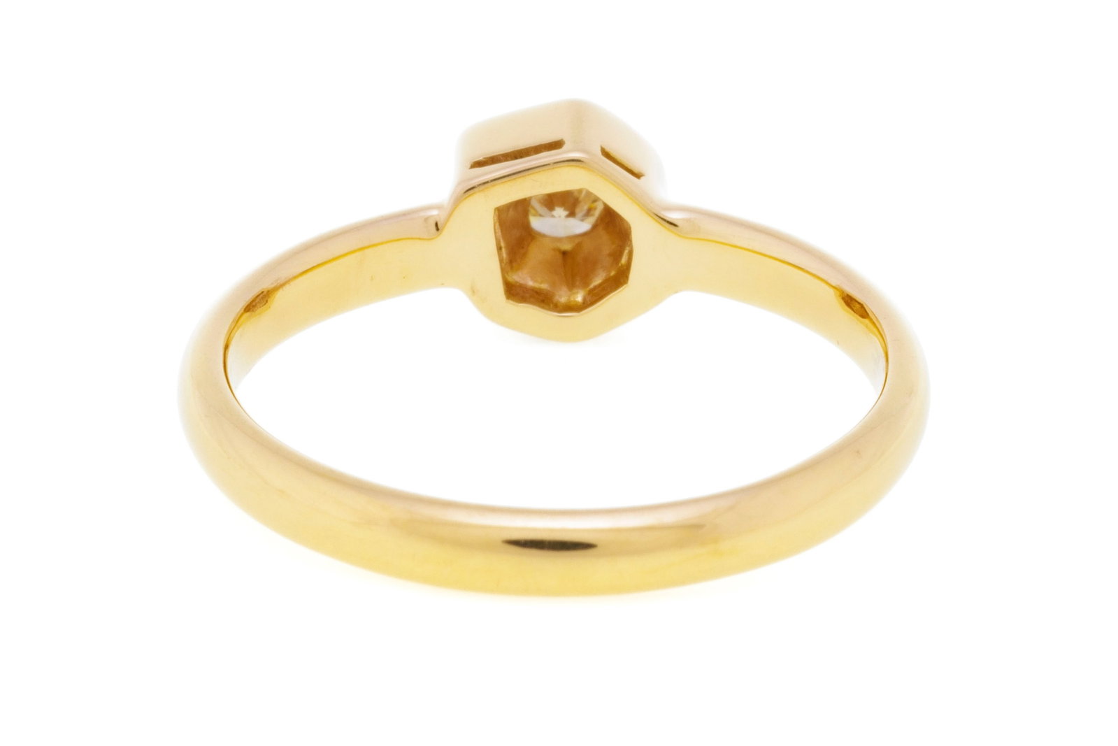 Mimi, solitaire or jaune 750 serti d'un diamant facetté, signée, doigt 52-12 - 3